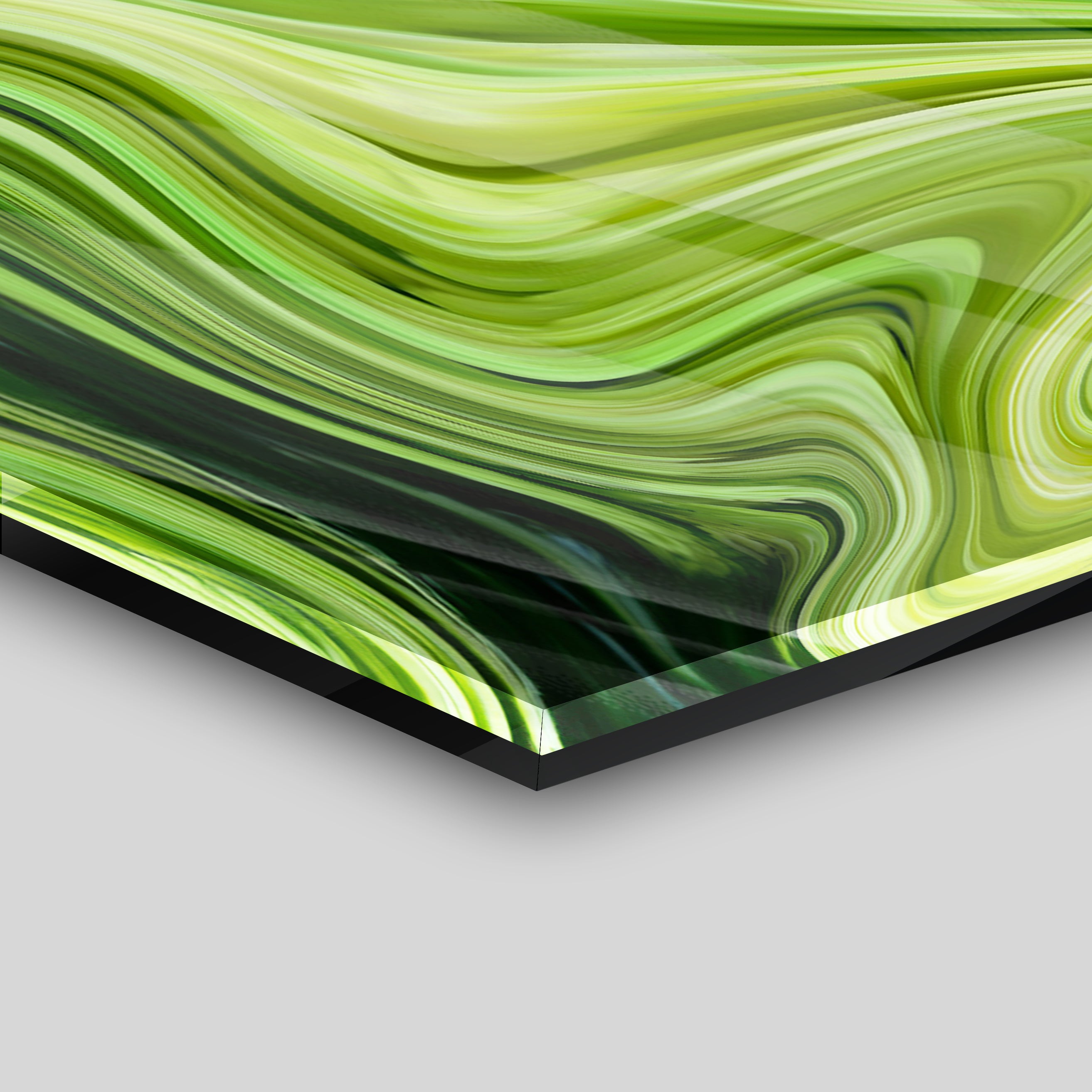 Green Fluidart - Leinwandbild