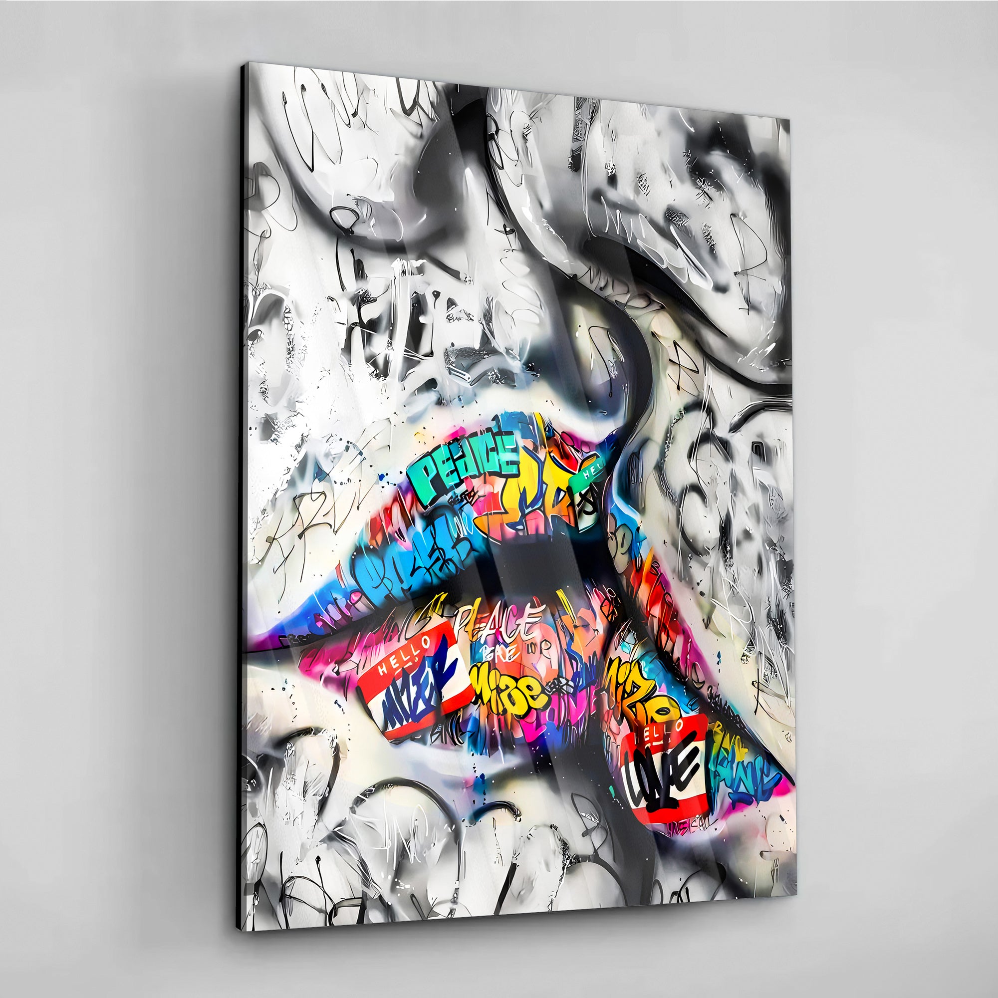 Graffiti Kiss - canvas picture