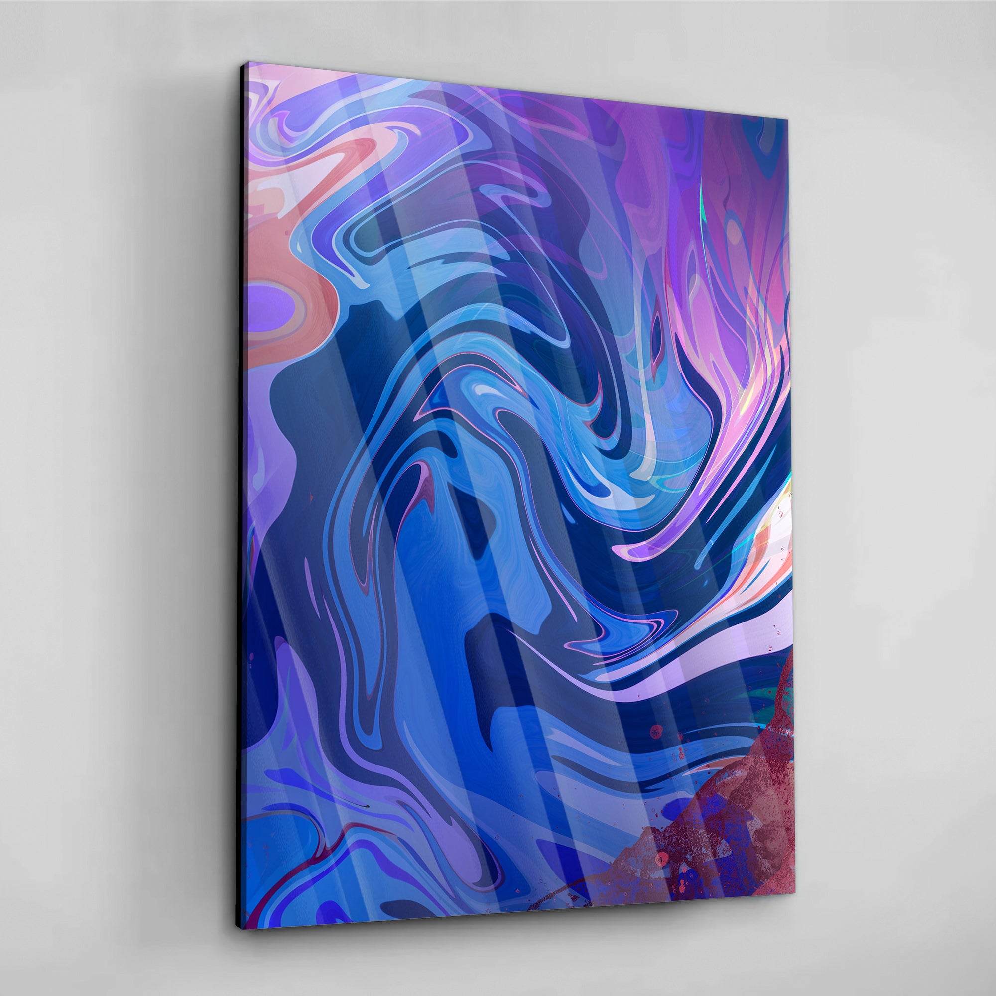 Blue Lila Fluidart - Leinwandbild