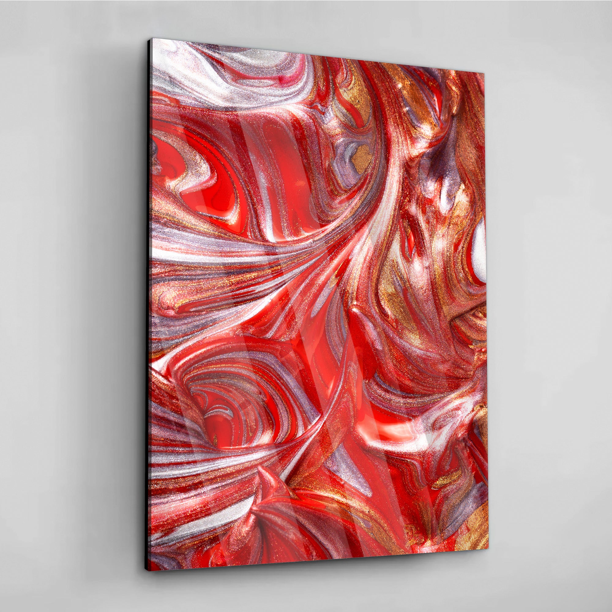 Red Golden Fluidart - Leinwandbild