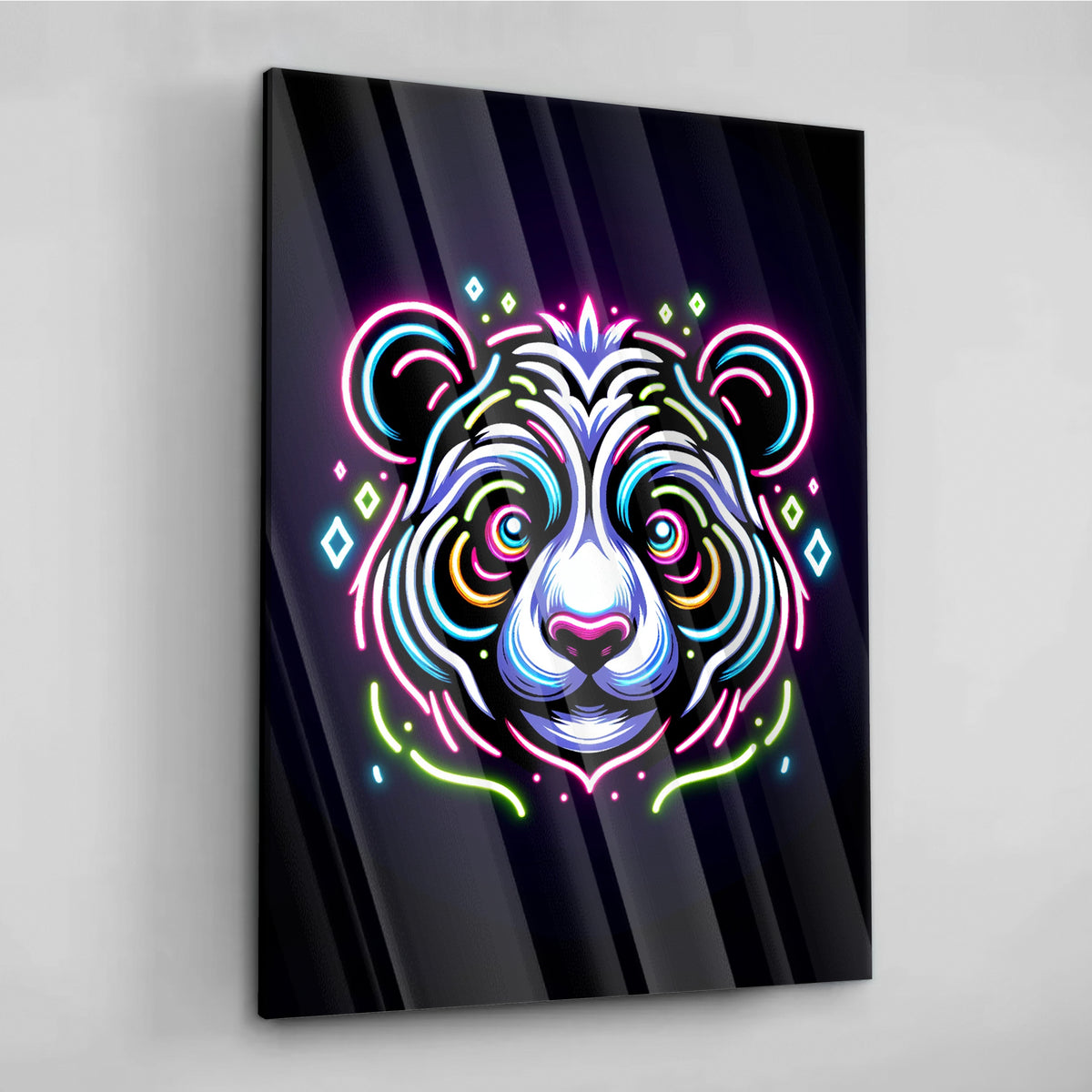 Neon Panda - Alu Acrylglas