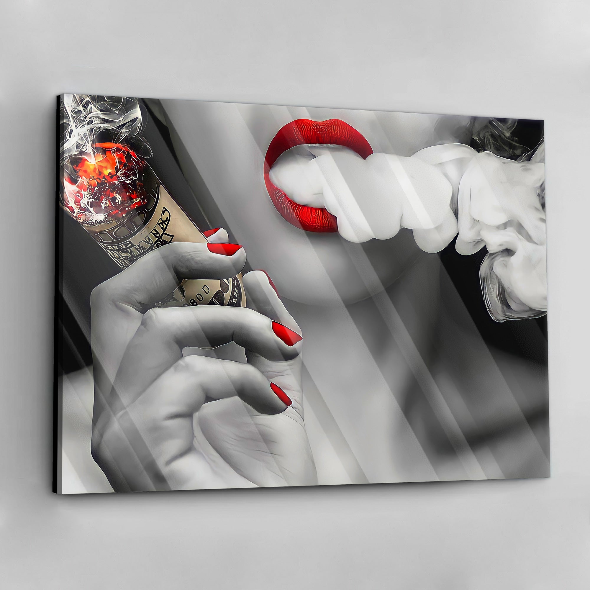 Red Smoking - aluminum acrylic glass