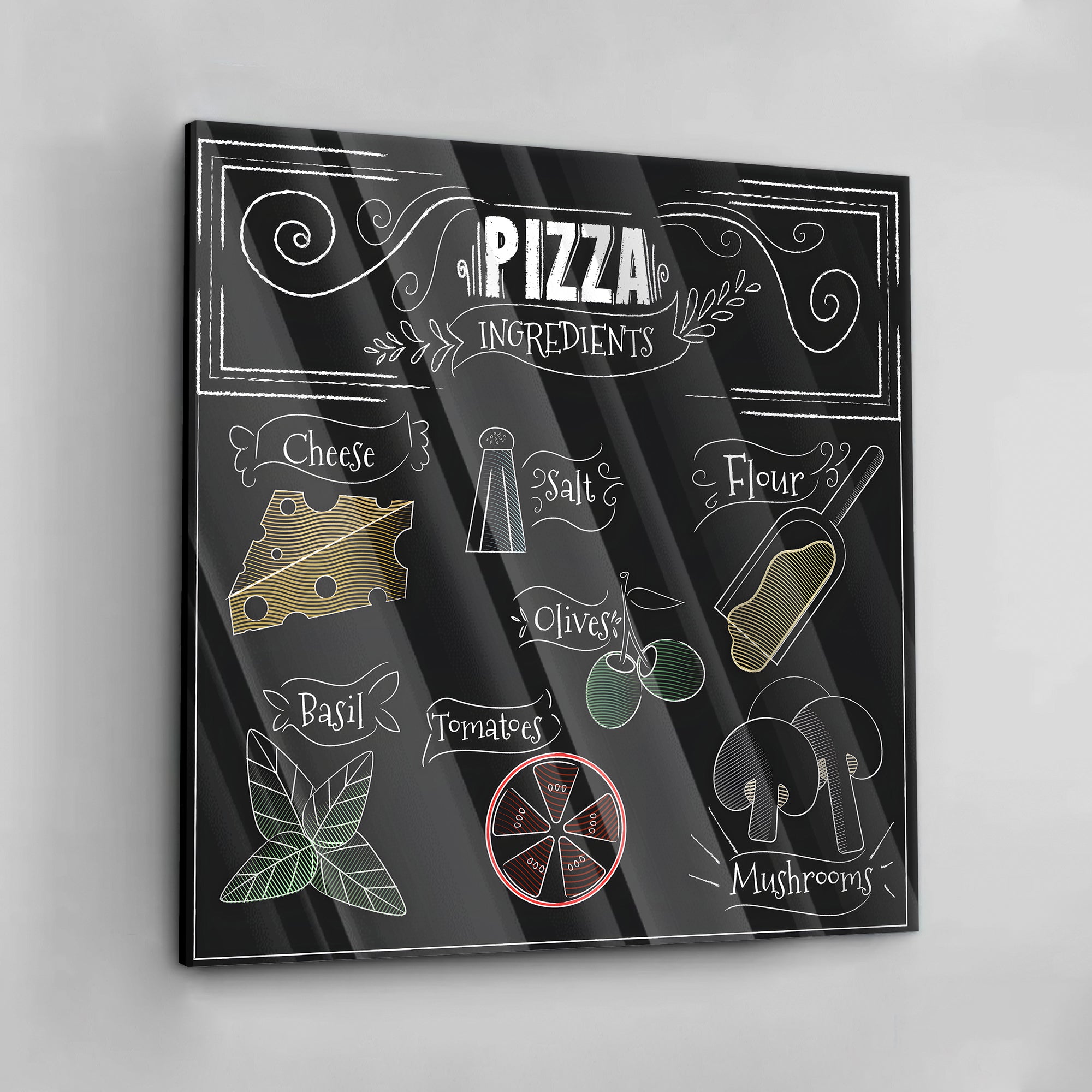 Pizza Ingredients - Leinwandbild