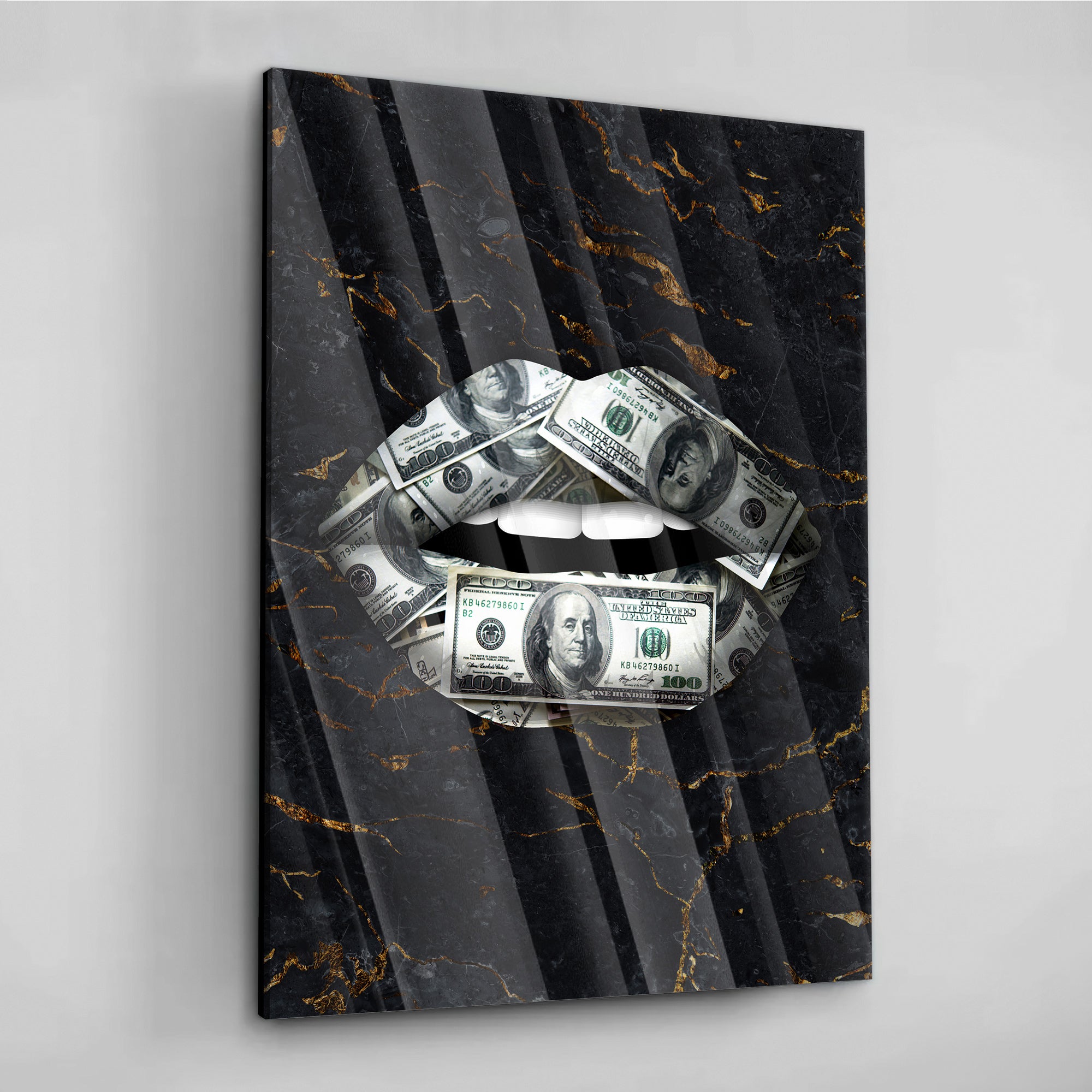 Money Lips - Alu Acrylglas