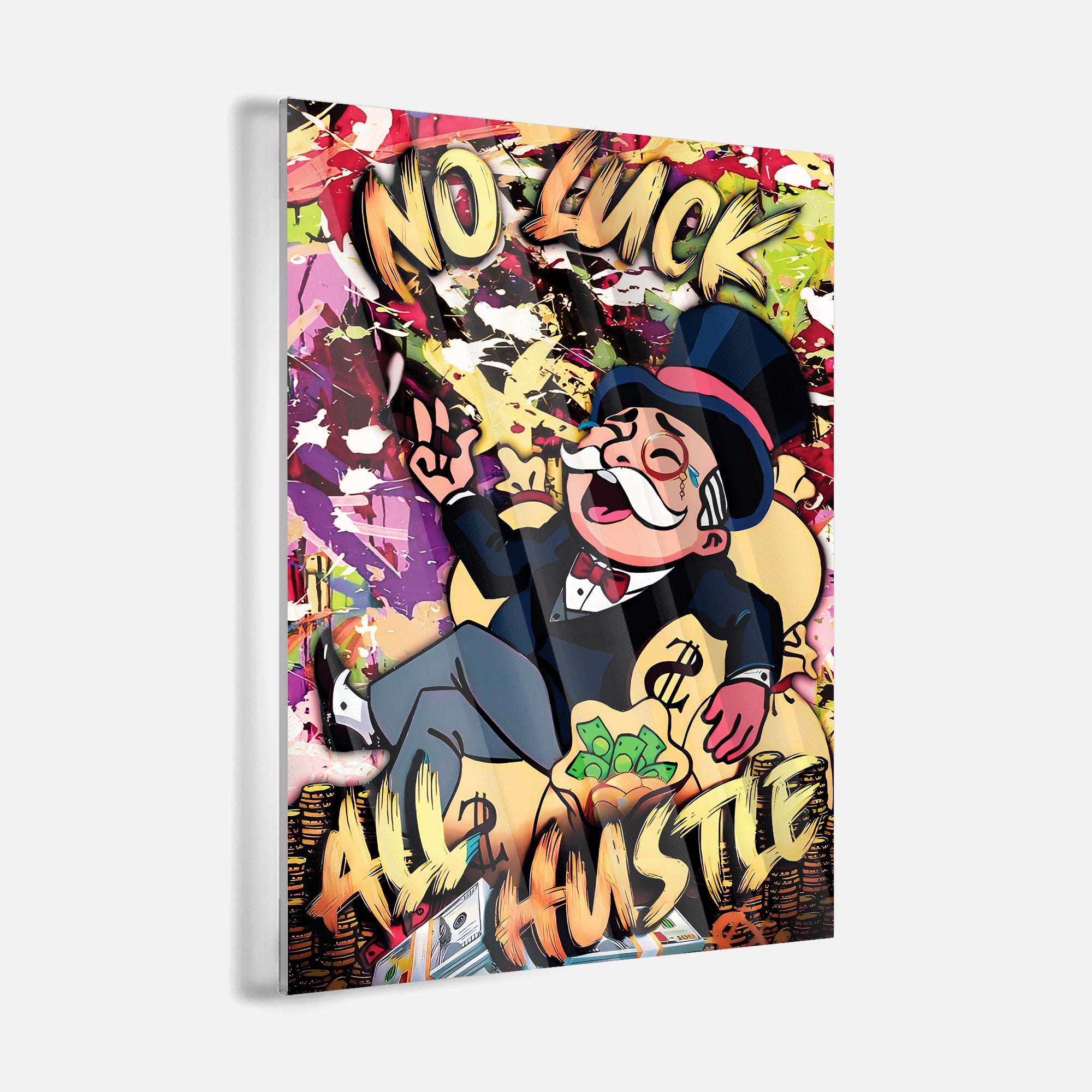 No Luck All Hustle - Leinwandbild