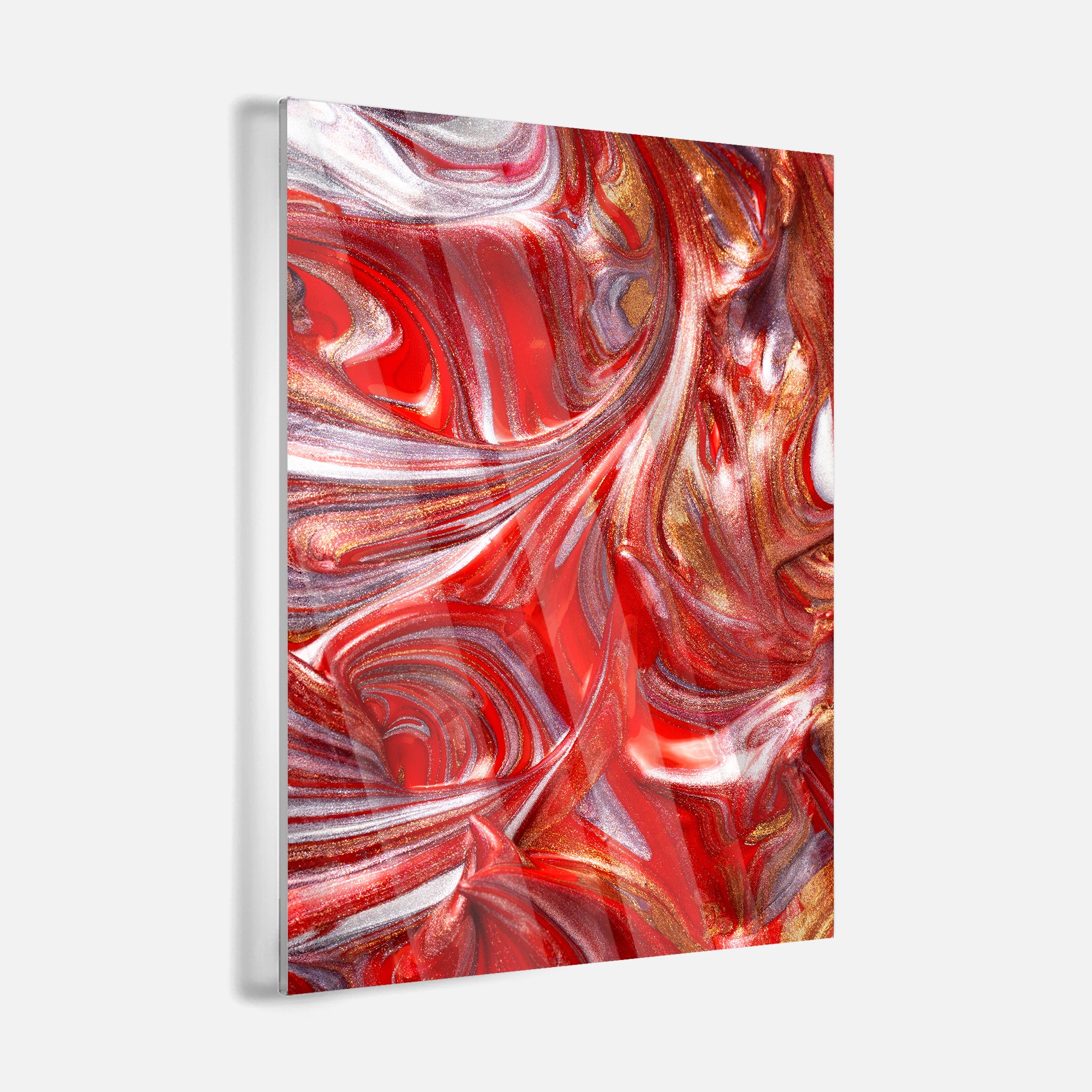 Red Golden Fluidart - Leinwandbild