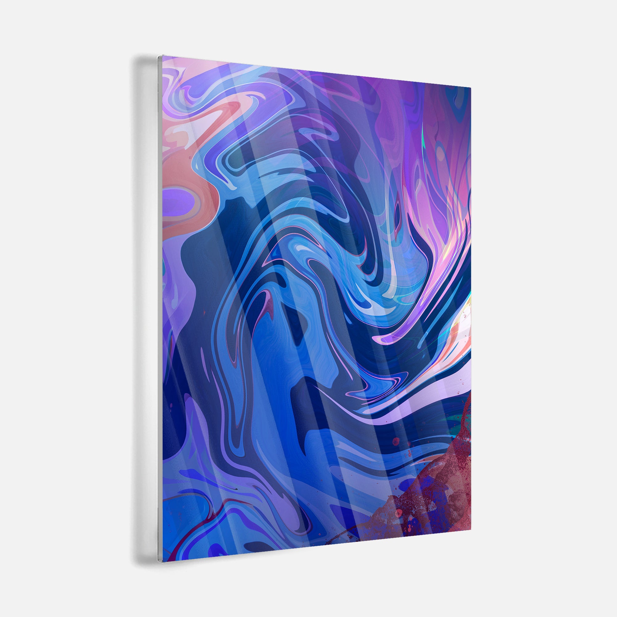 Blue Lila Fluidart - Leinwandbild