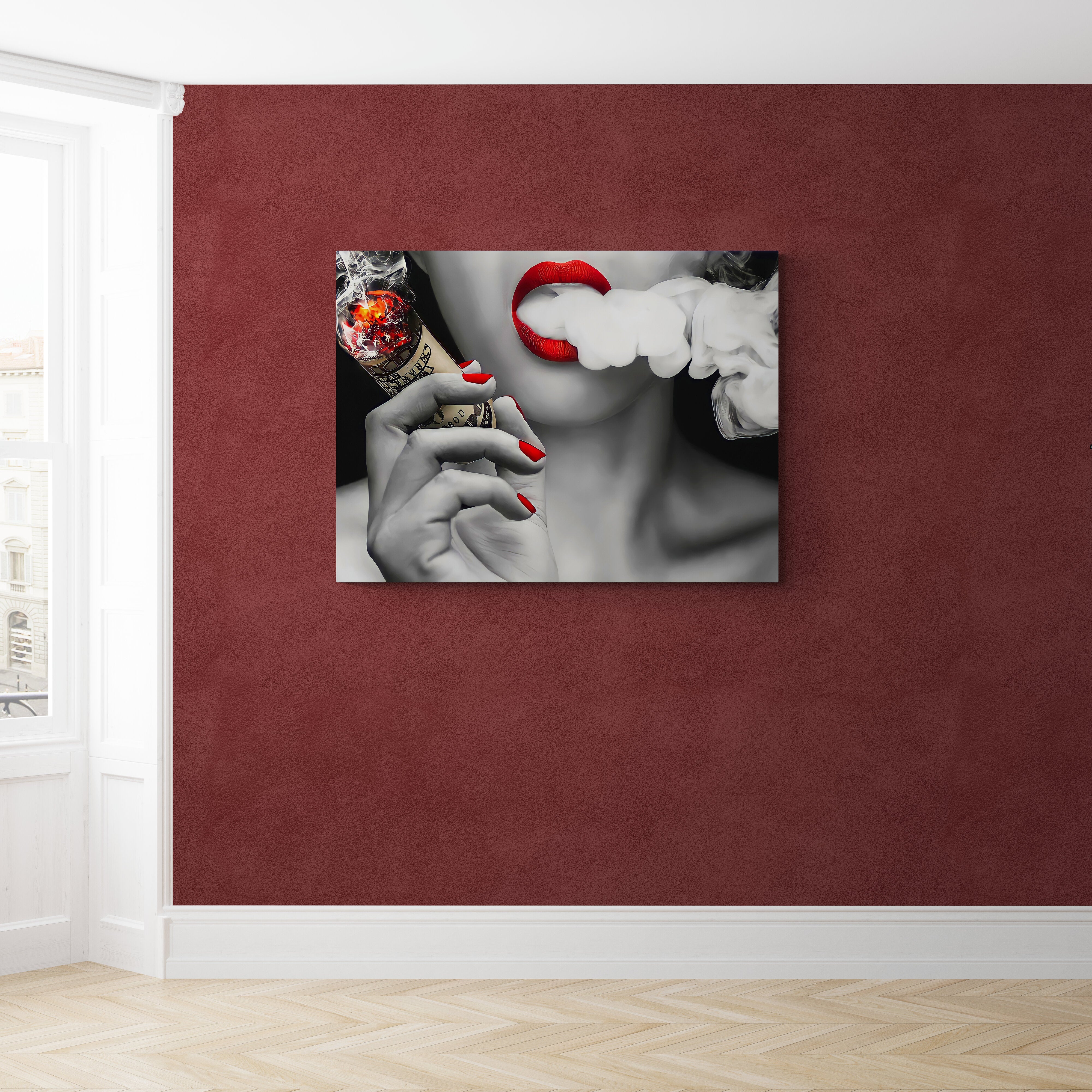 Red Smoking - aluminum acrylic glass