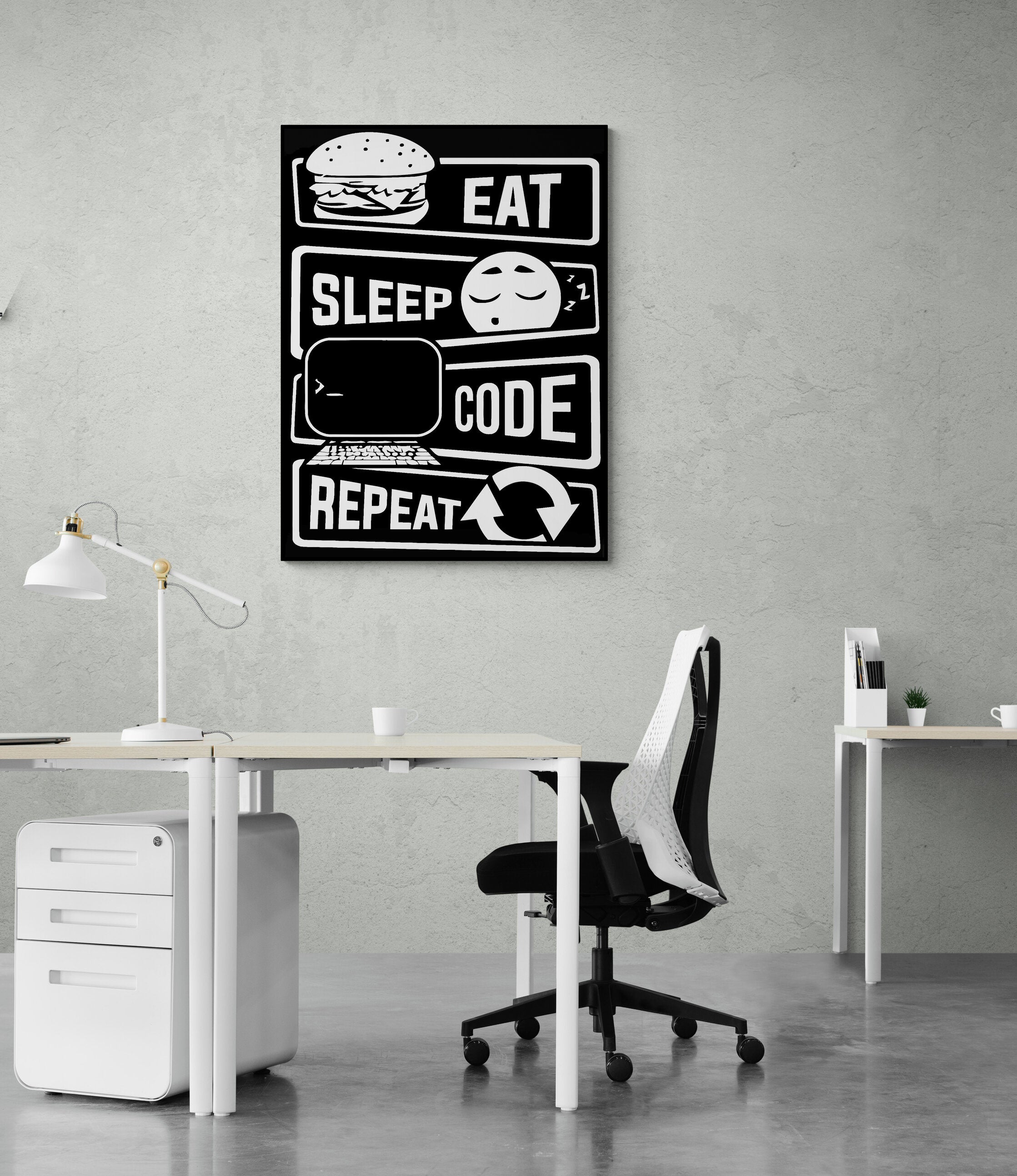 Eat Sleep Code Repeat - Leinwandbild