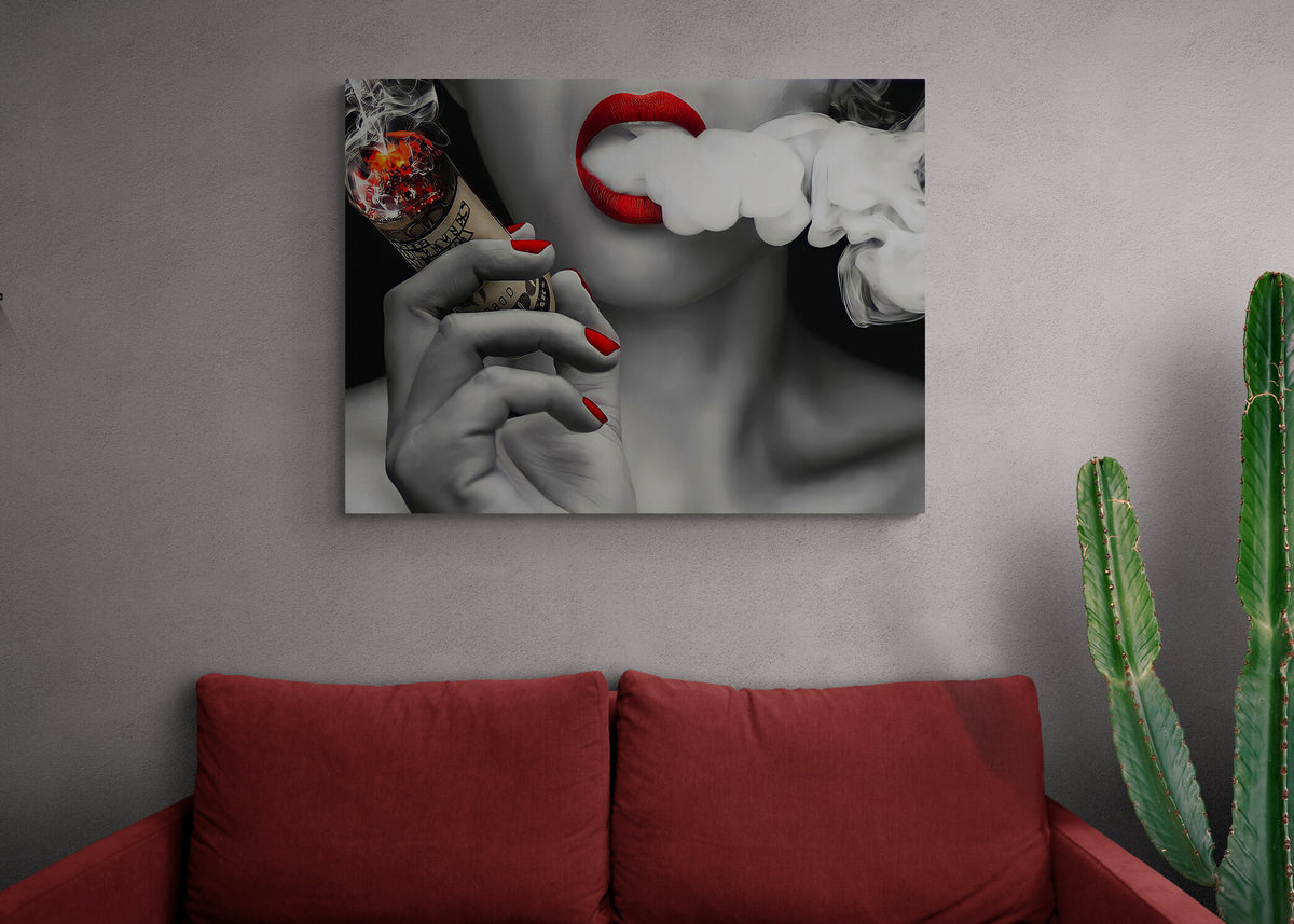 Red Smoking - Leinwandbild