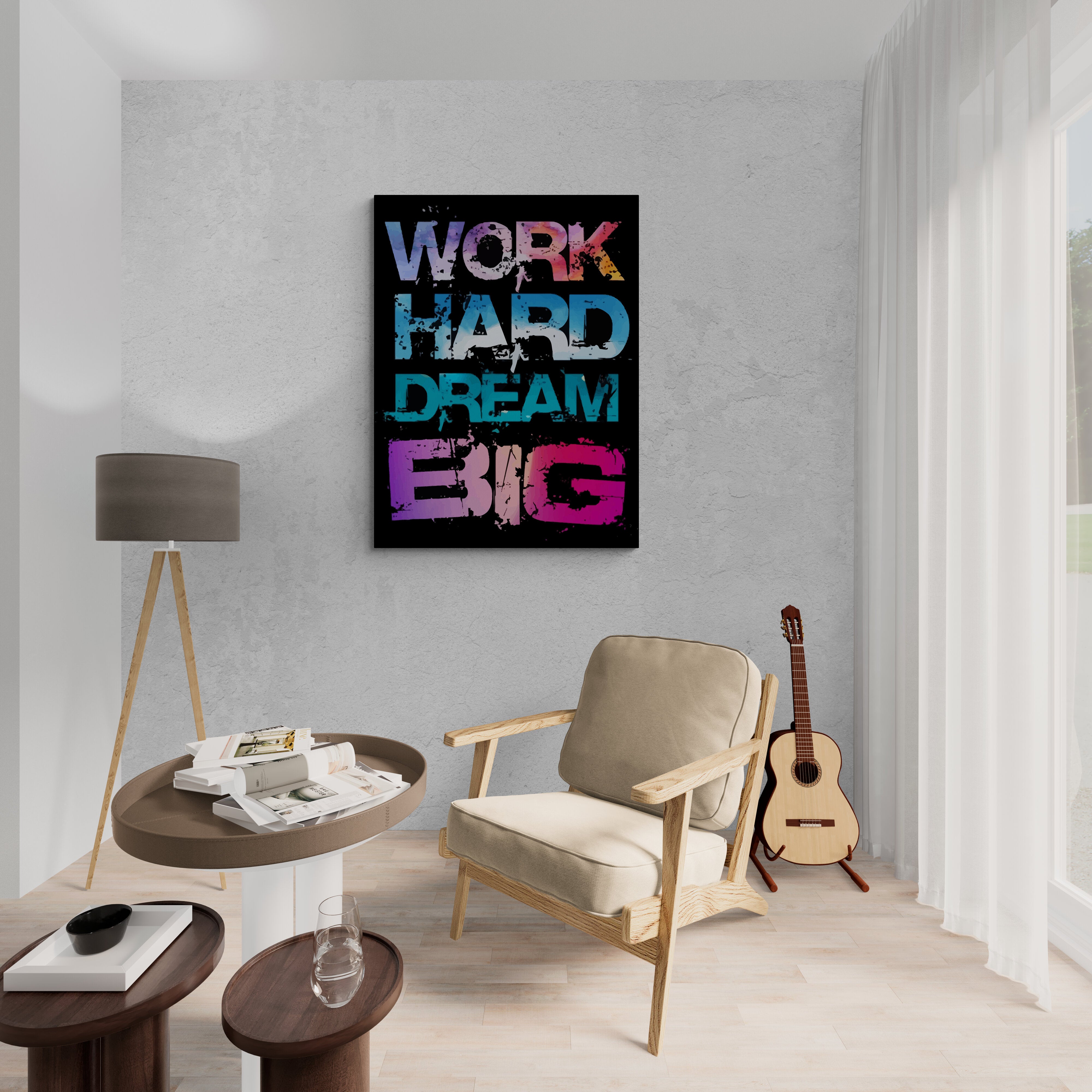 Work Hard Dream Big - акрилно стъкло