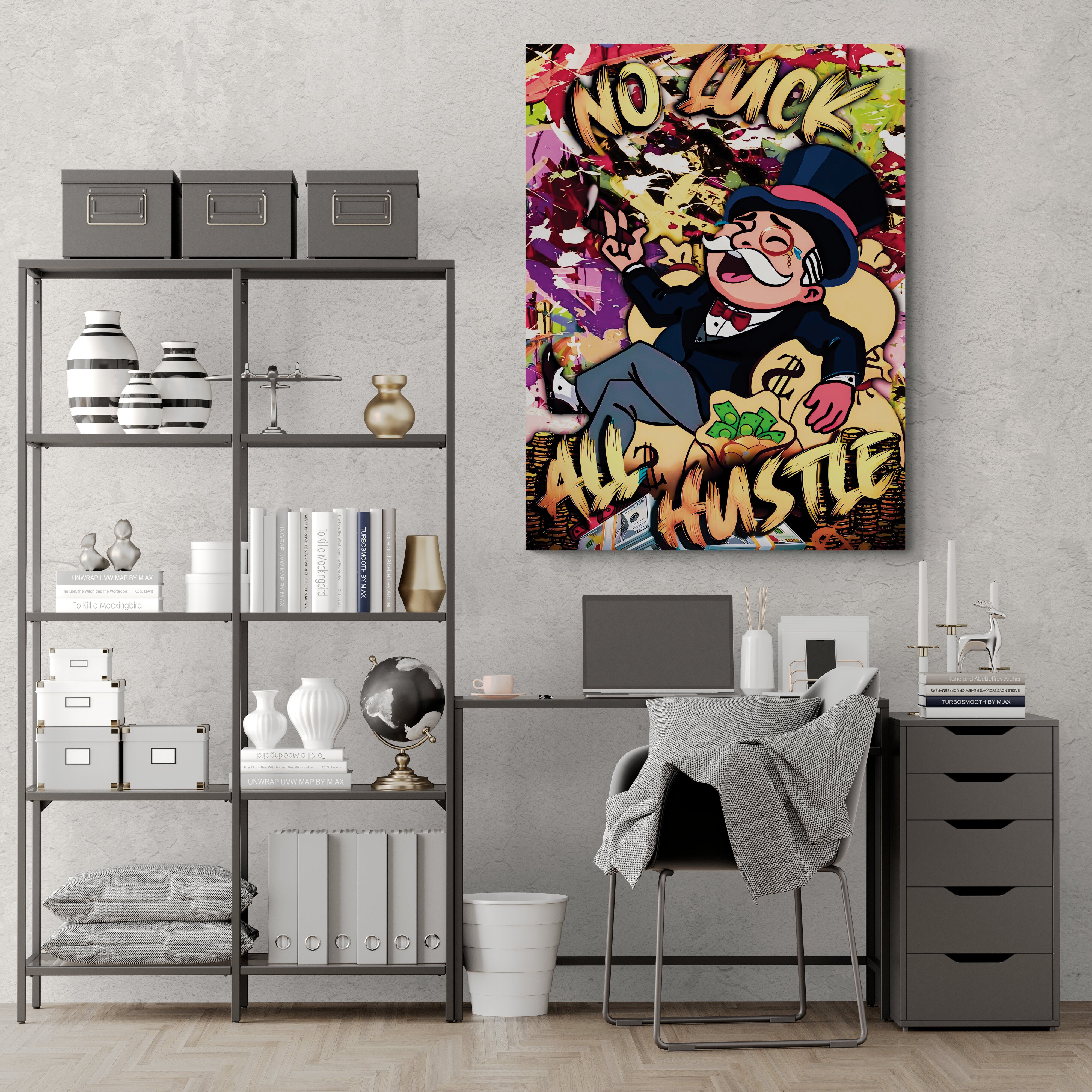 No Luck All Hustle - Alu Acrylglas