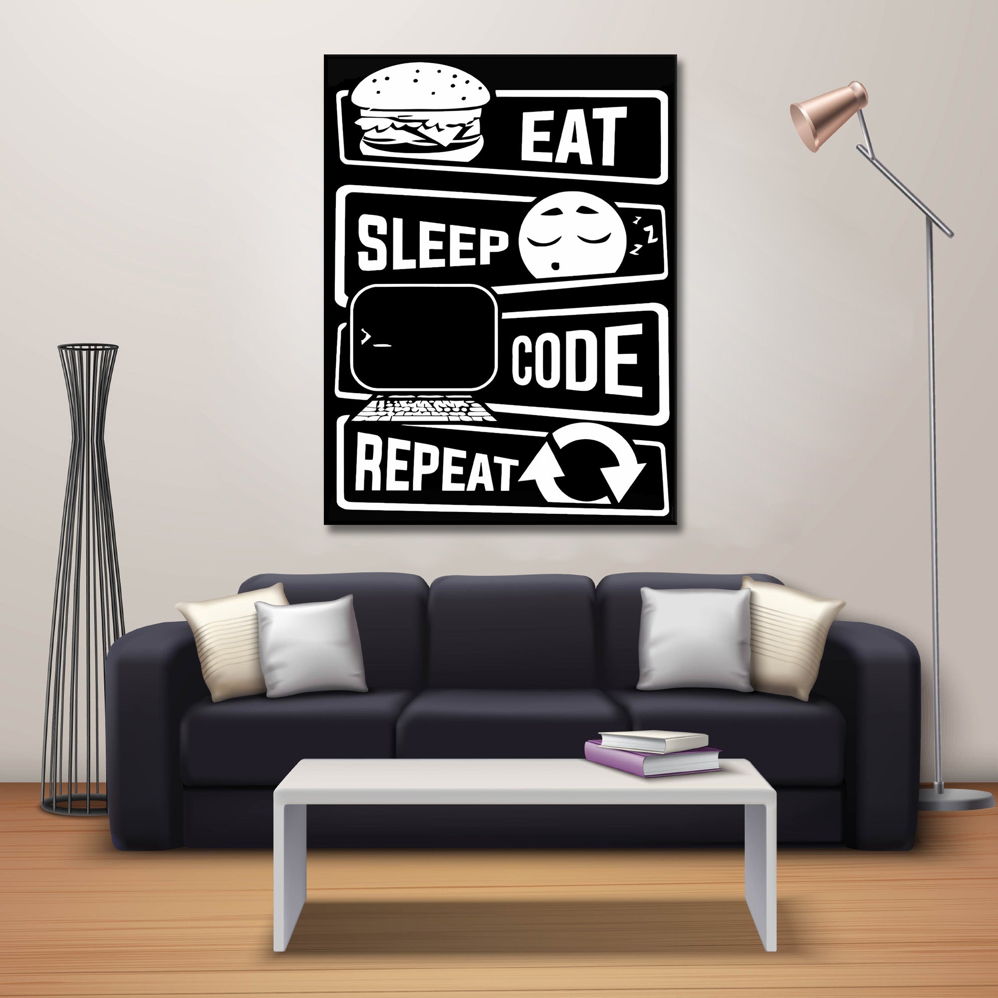 Eat Sleep Code Repeat - Acrylglas