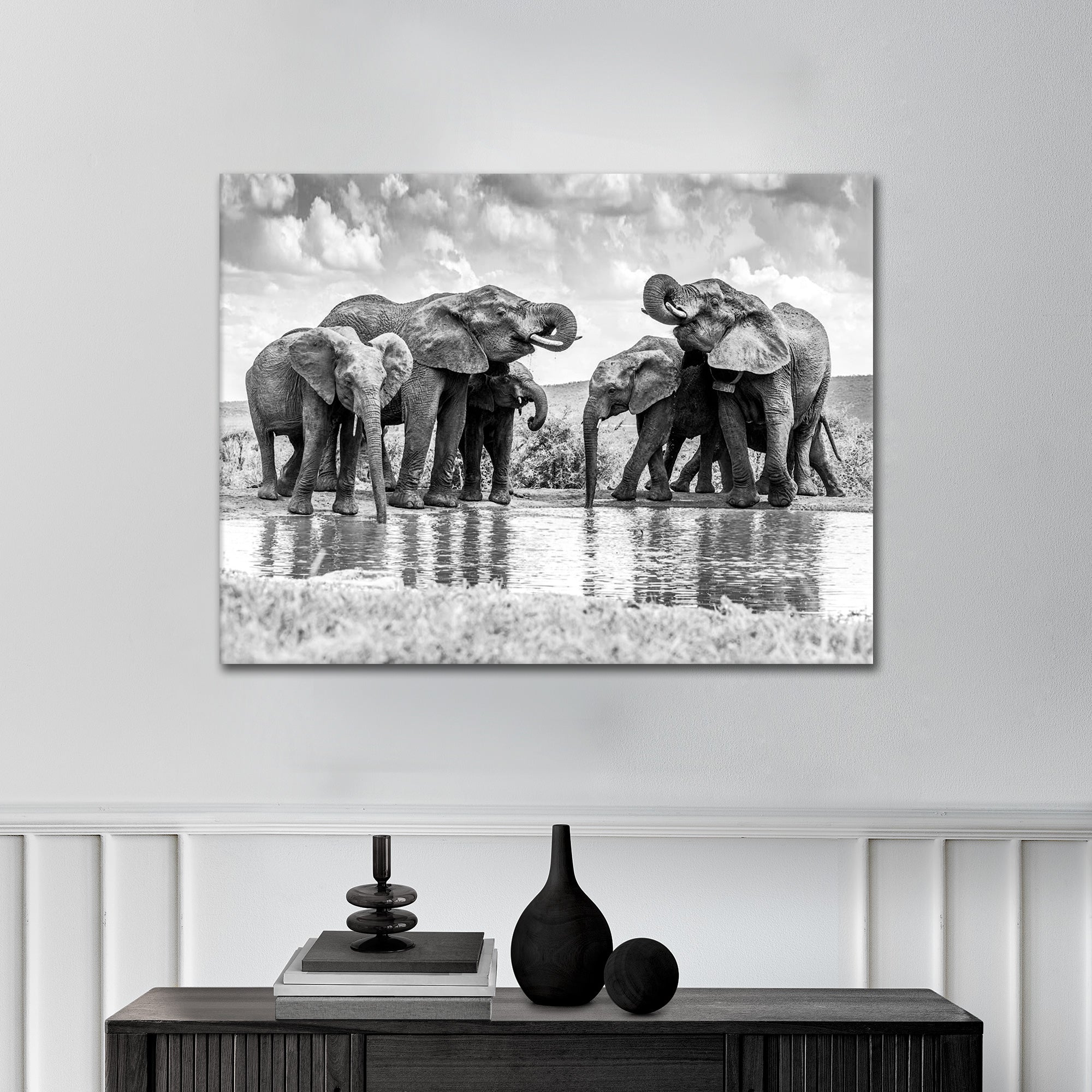 Elephant Oasis - aluminum acrylic glass