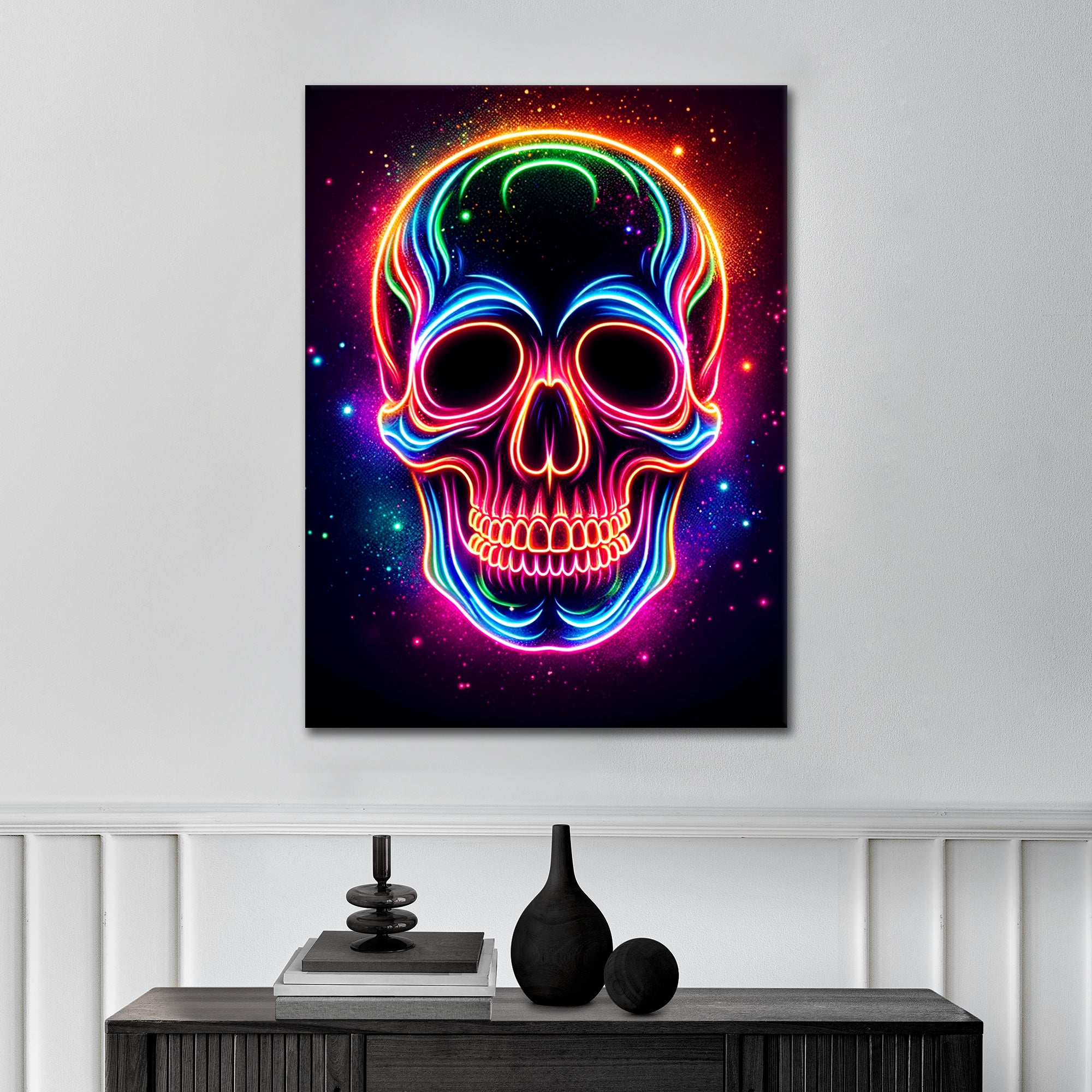 Neon Skull - Alu Acrylglas