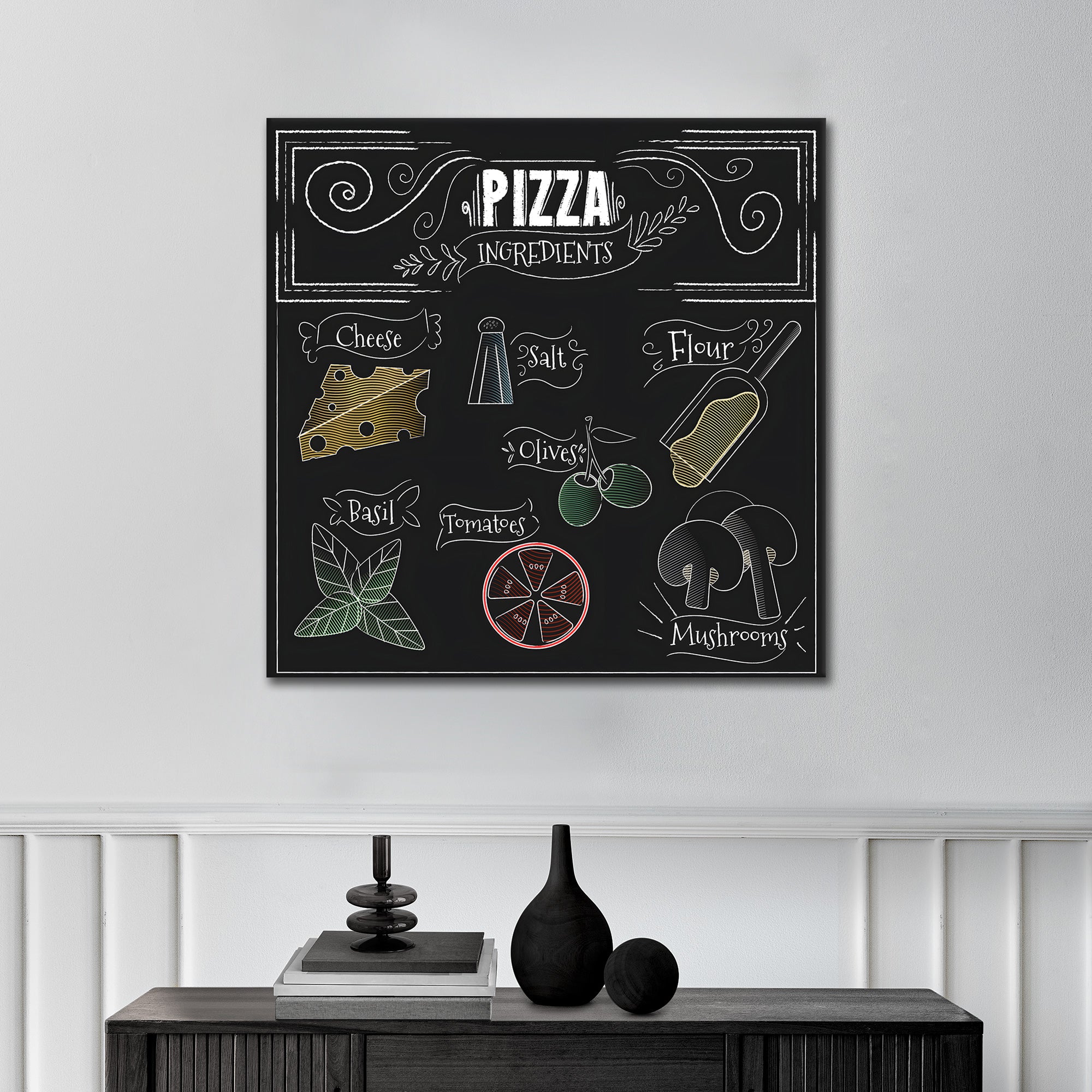 Pizza Ingredients - Aluminum Acrylic Glass