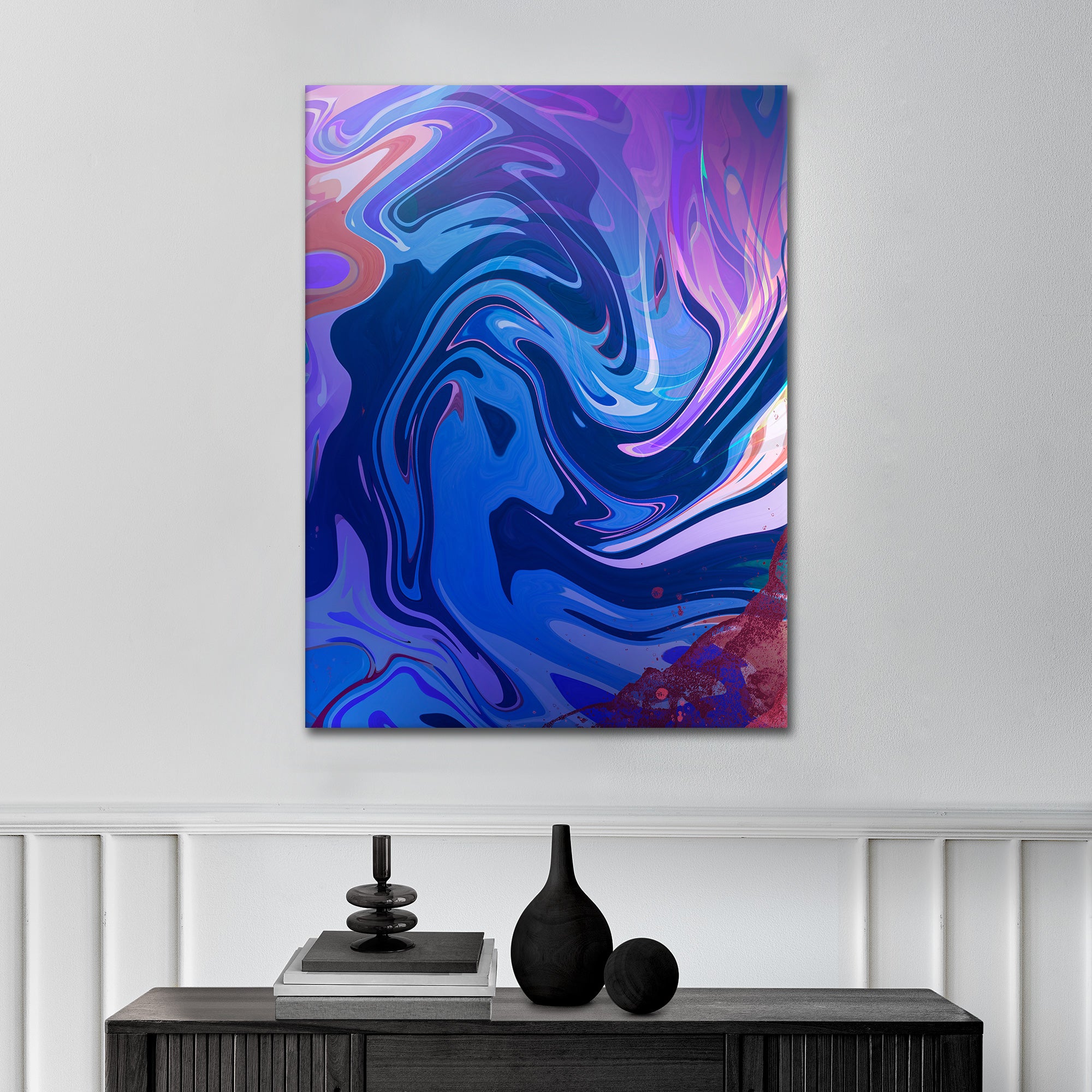 Blue Lila Fluidart - Poster