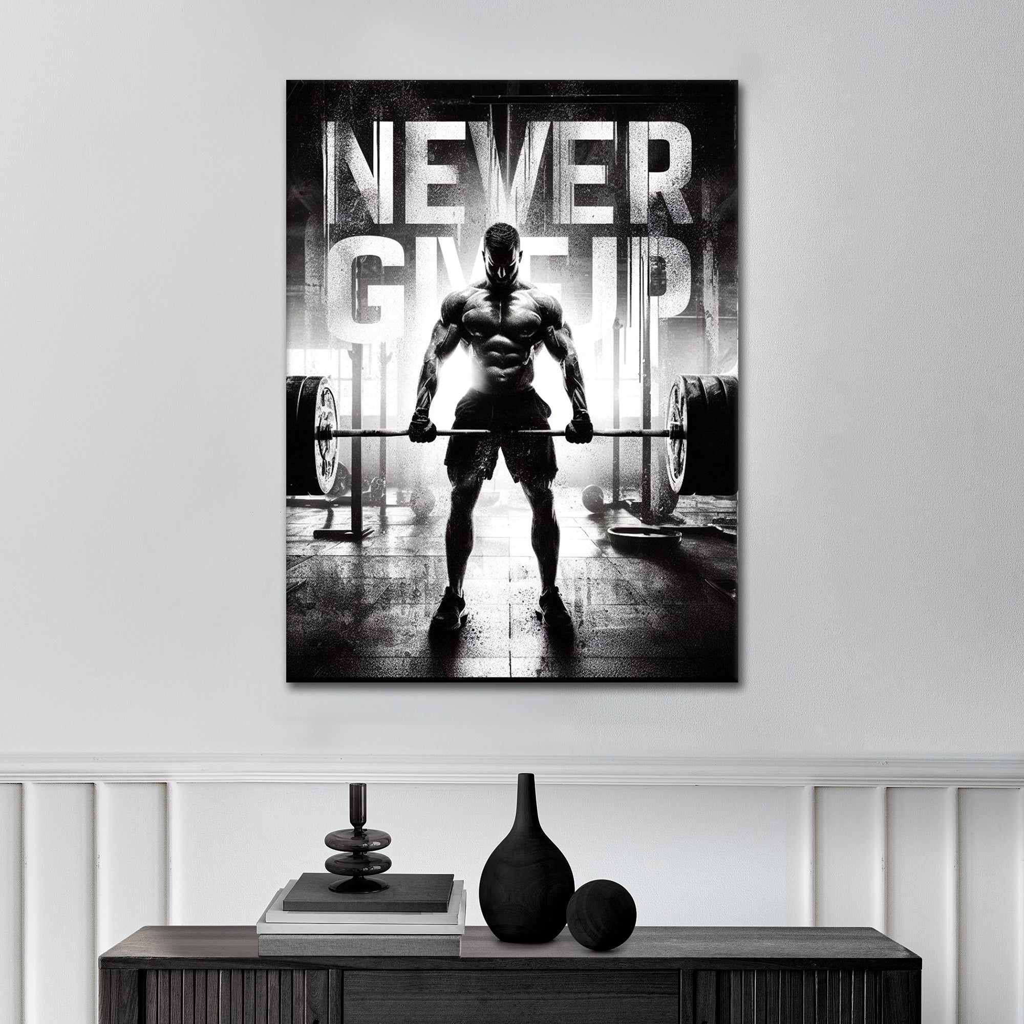 Never Give Up - Alu Acrylglas