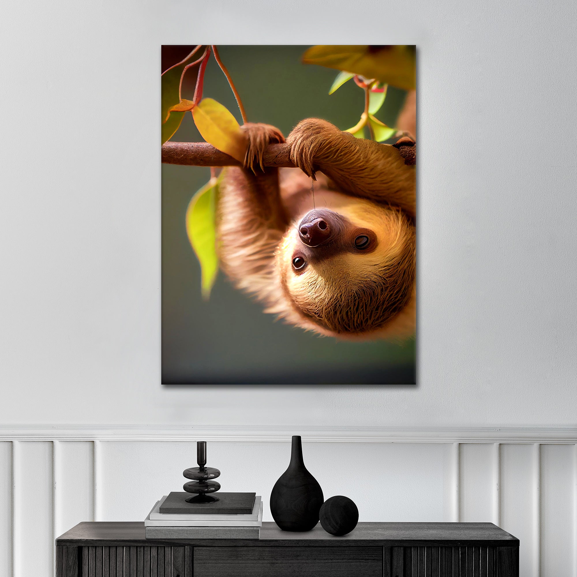 Hanging Sloth -  Alu Acrylglas