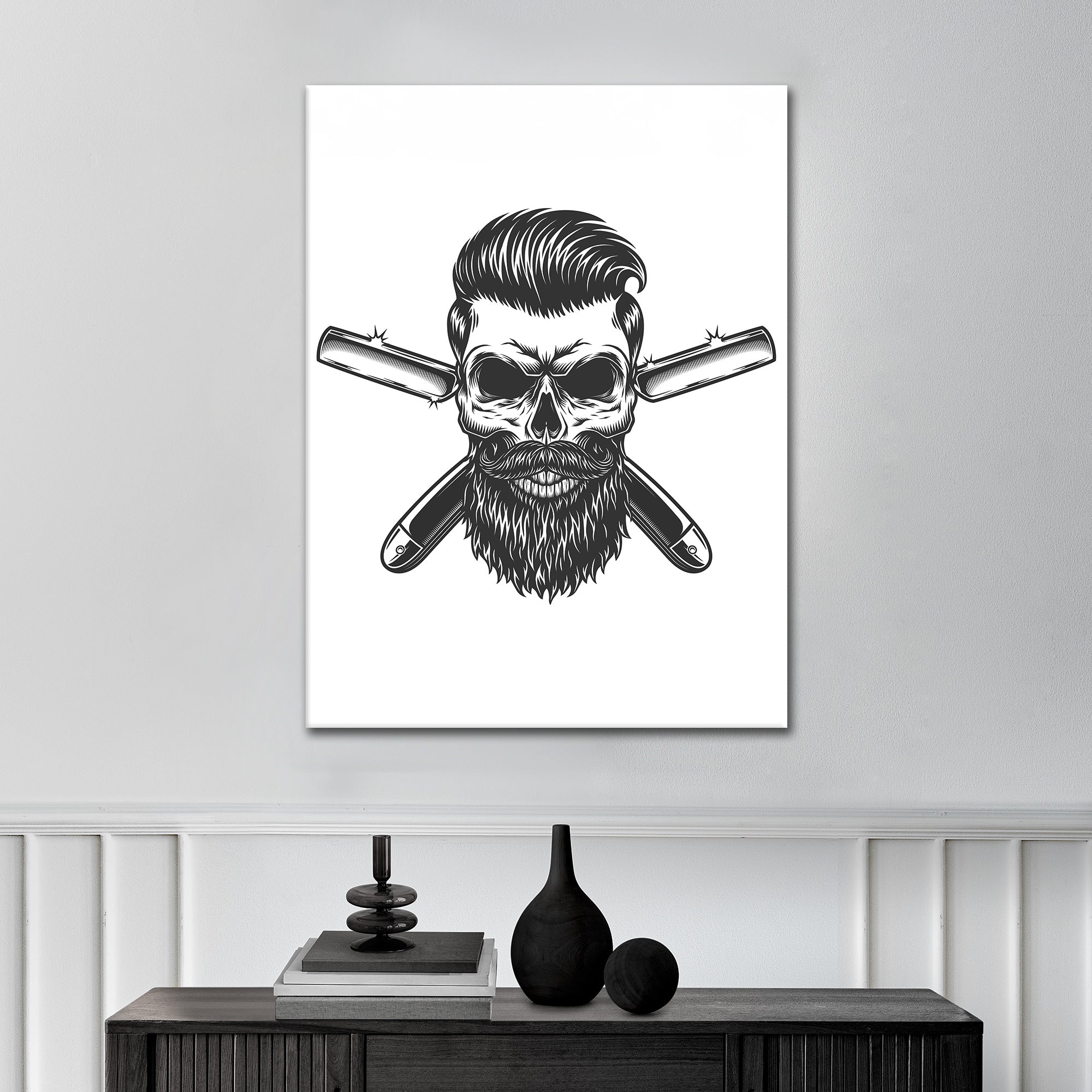 Barber Skull - Leinwandbild