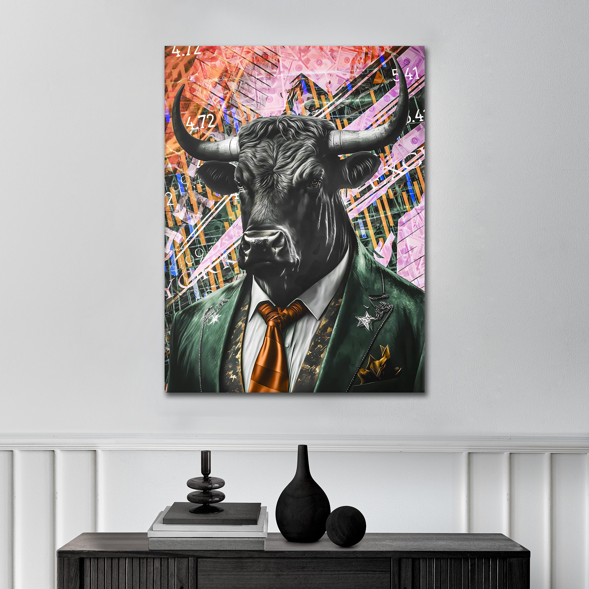 Bull Market Yellow - Canvas Picture