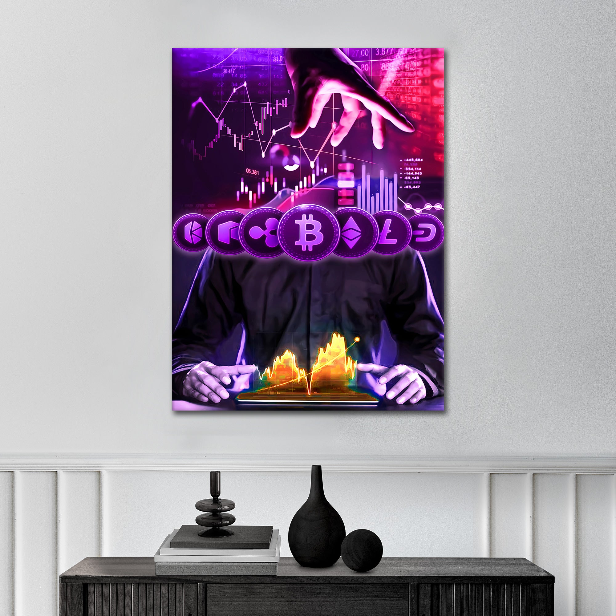 Purple Coin Charts - Canvas Picture