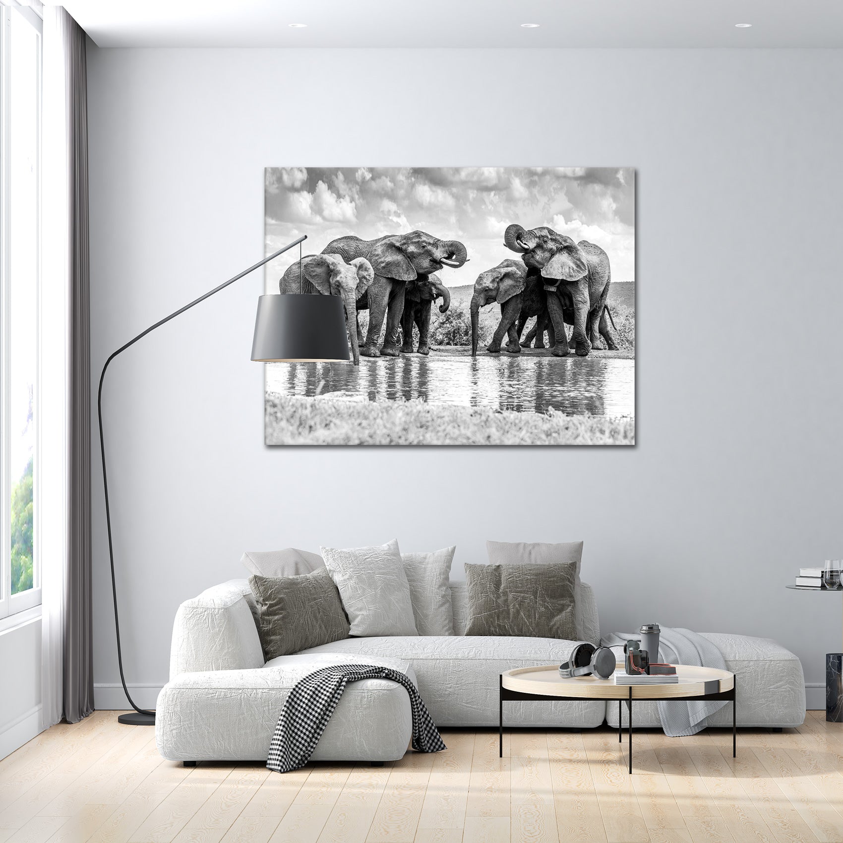 Elephant Oasis - canvas picture