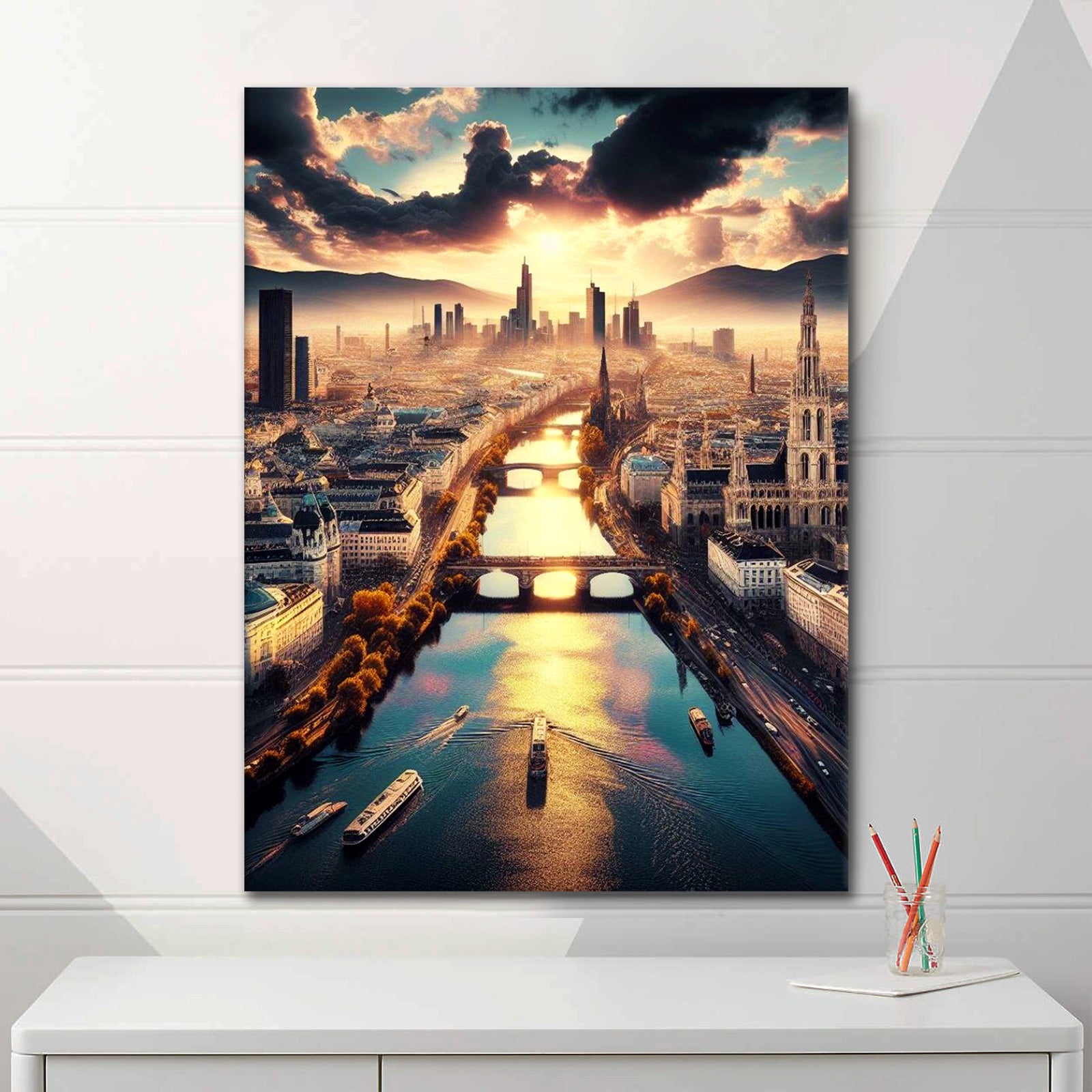 Sunset City - Alu Acrylglas