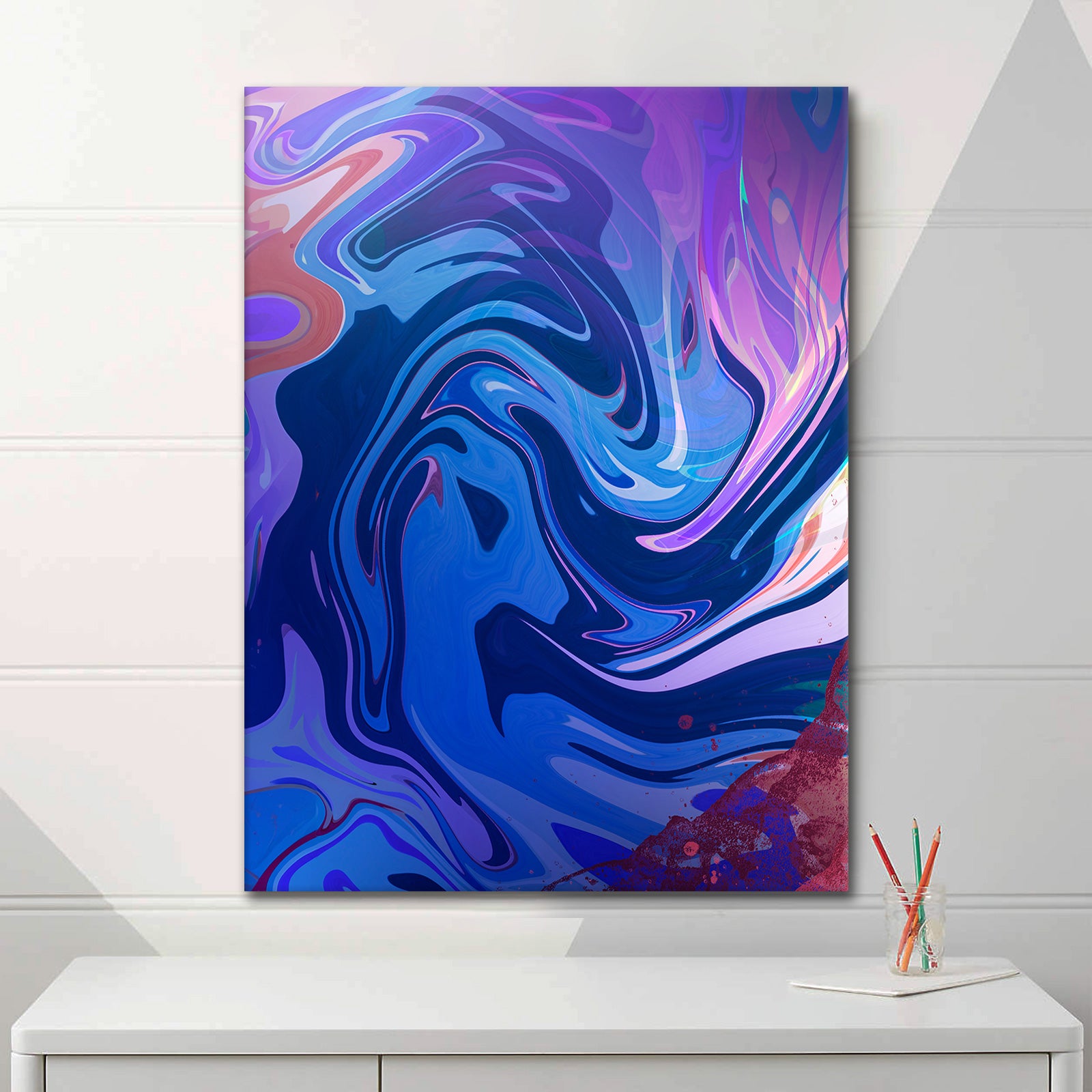 Blue Lila Fluidart - Poster