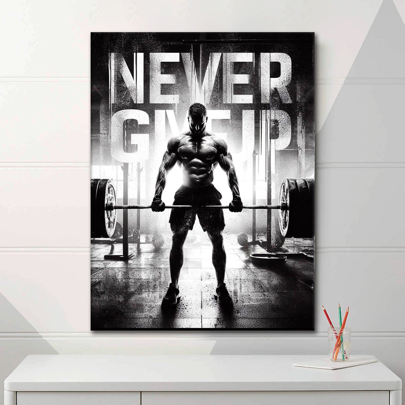 Never Give Up - Alu Acrylglas