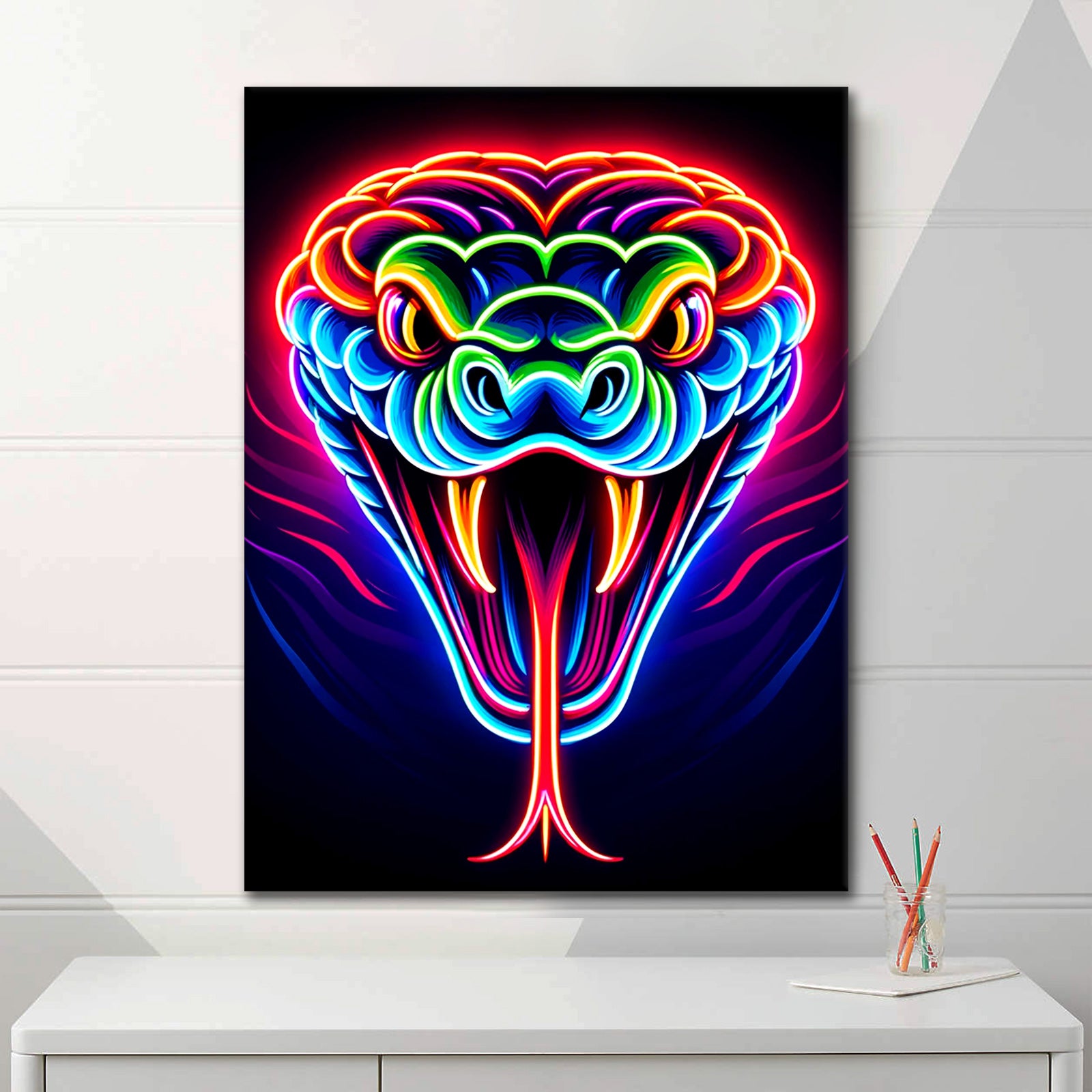 Neon Snake - Alu Acrylglas