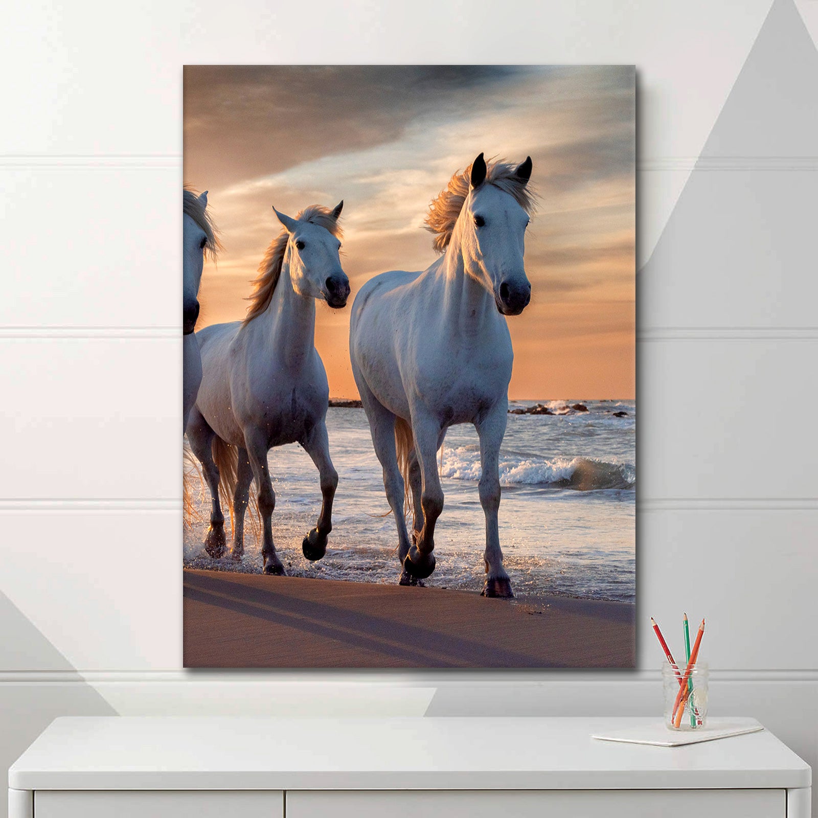 Sunset Horses - Poster