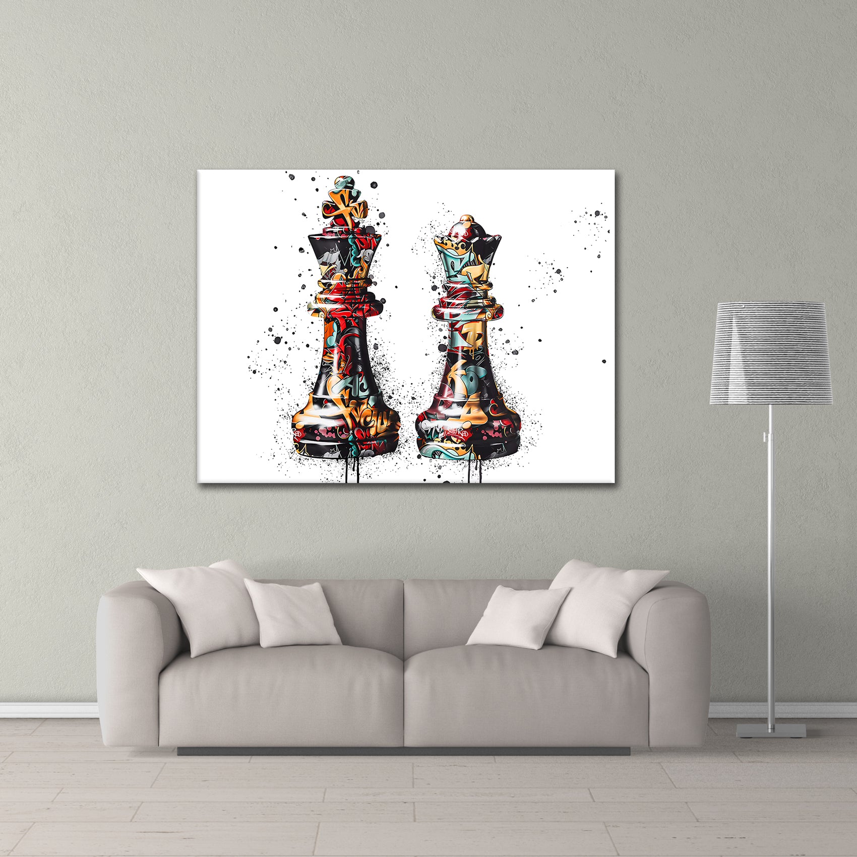 Graffiti Chess - Alu Acrylglas