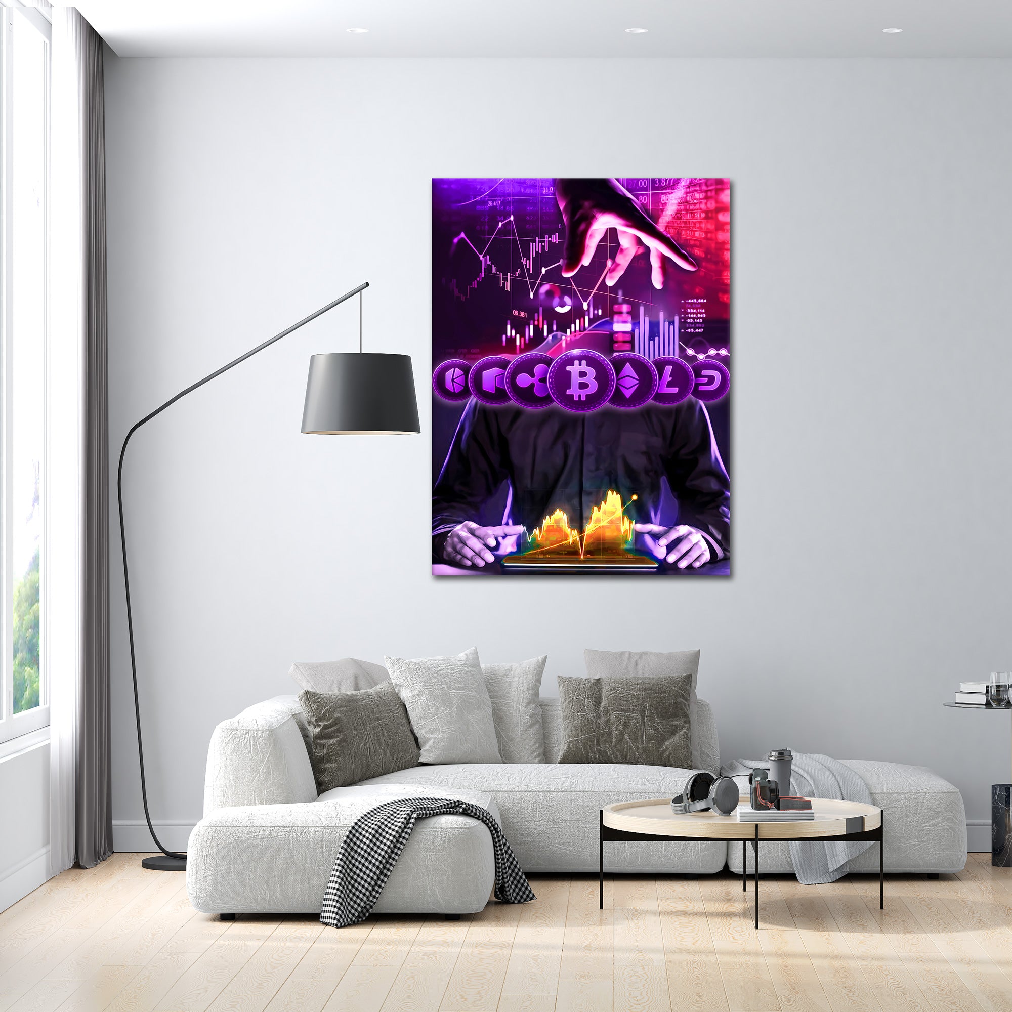 Purple Coin Charts - Canvas Picture