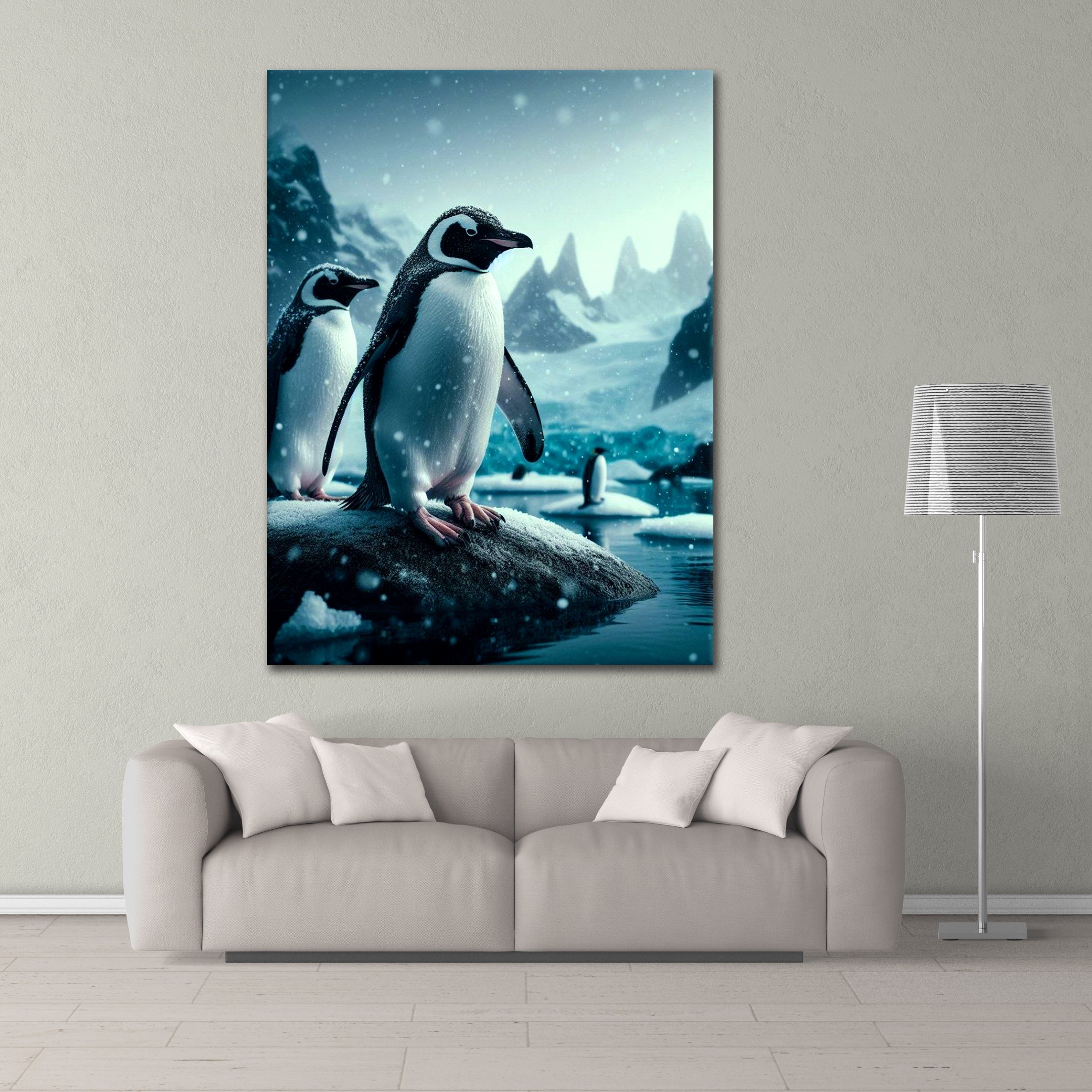 Snowy Penguin - Leinwandbild