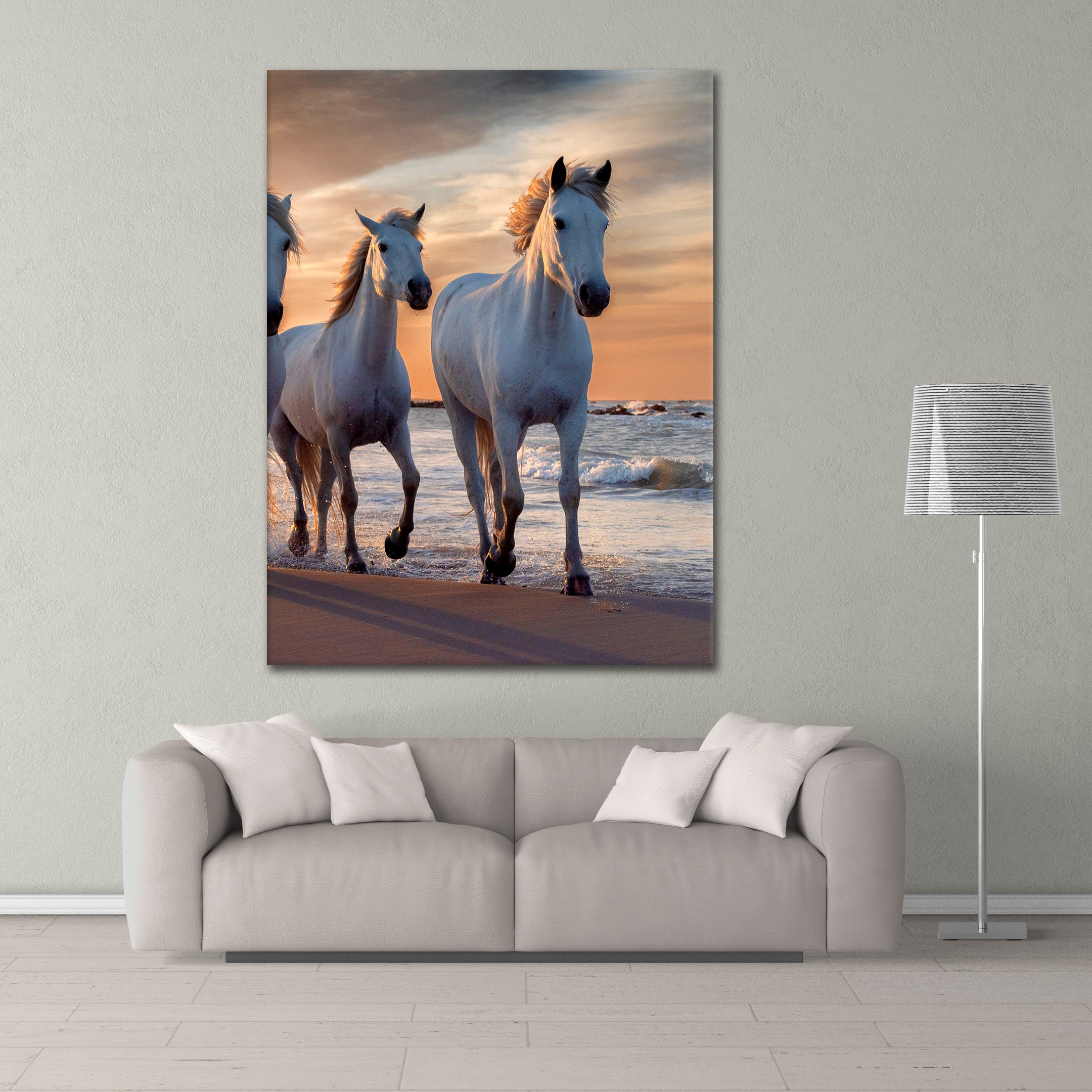 Sunset Horses - Leinwandbild