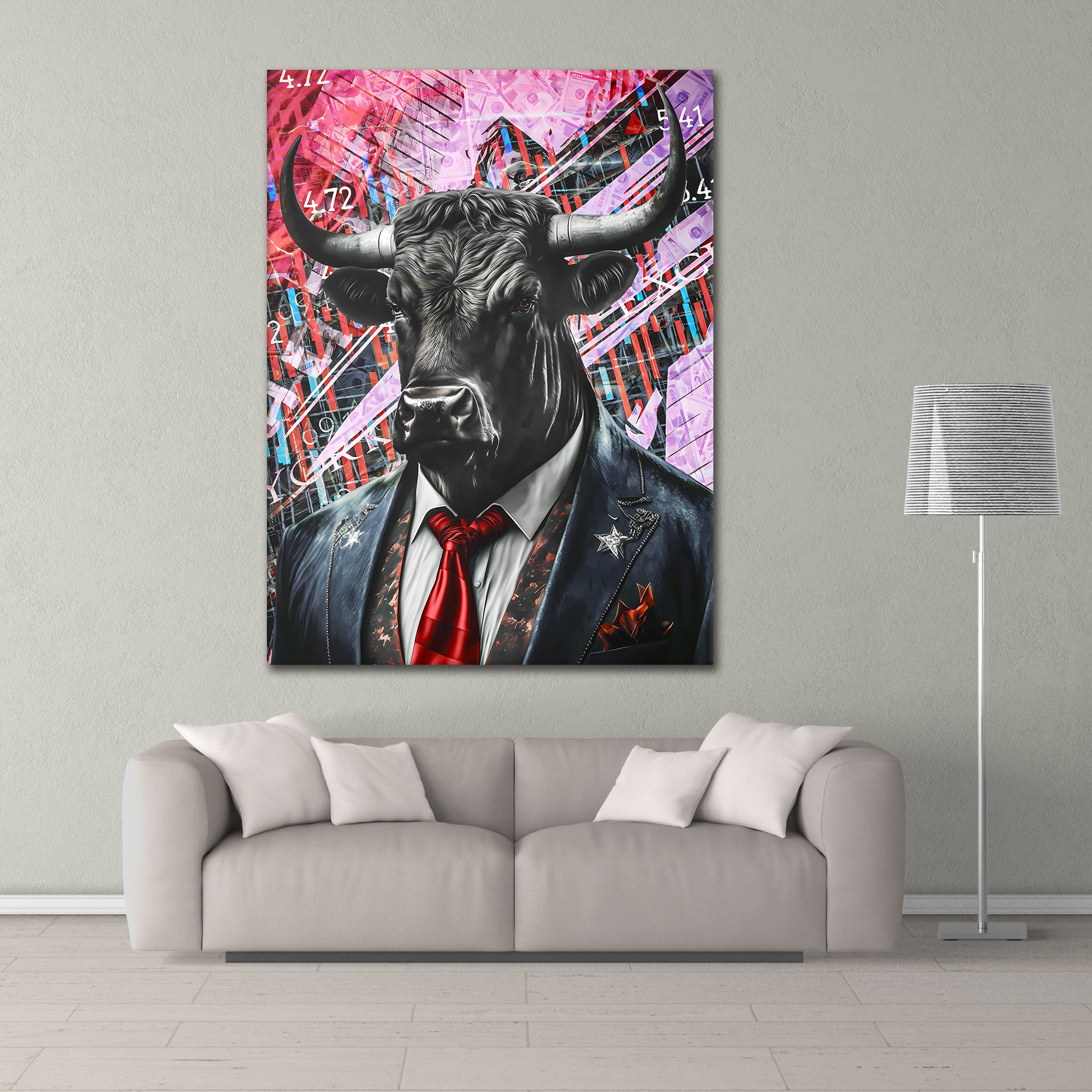 Bull Market Red - Alu Acrylglas