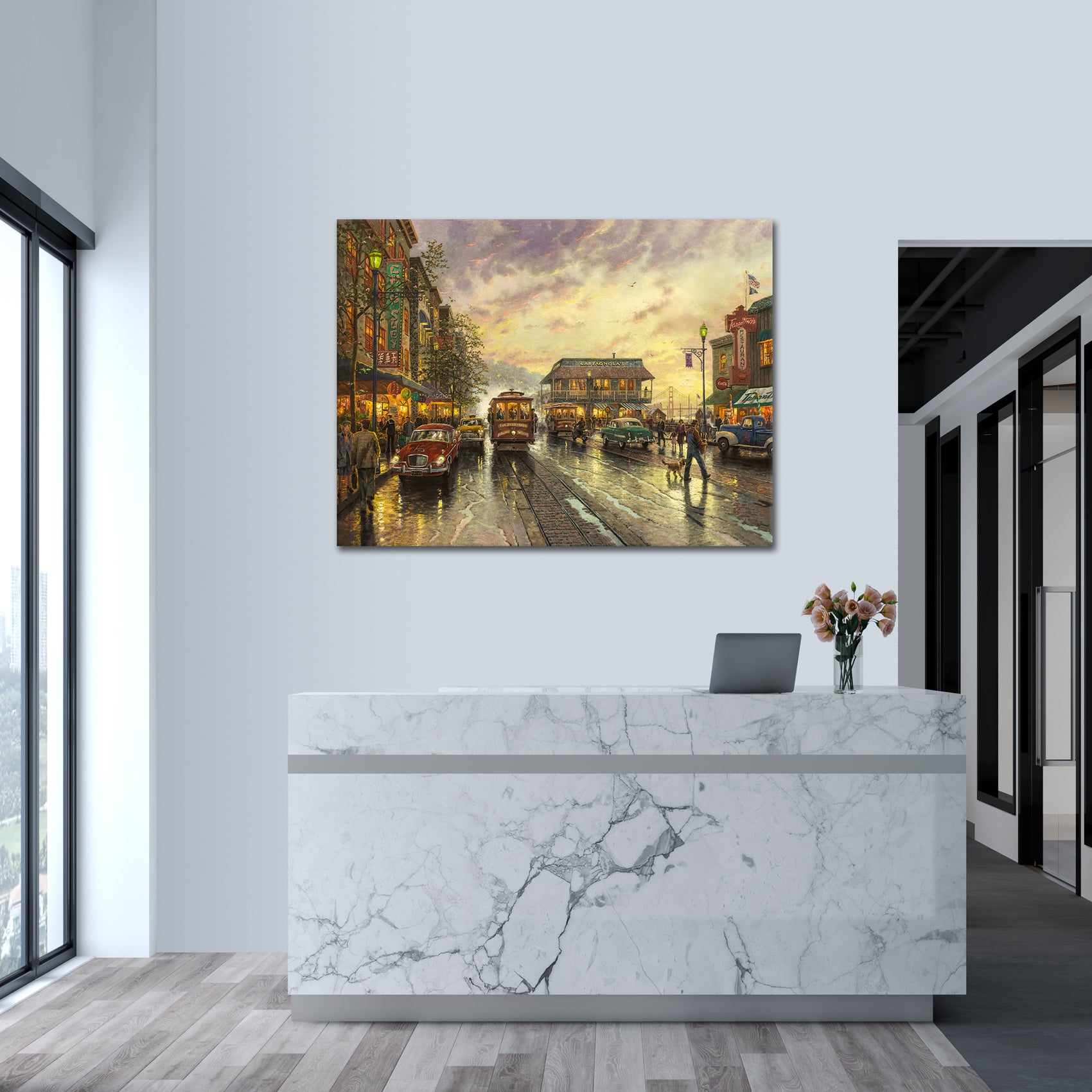 Rainy City - canvas picture