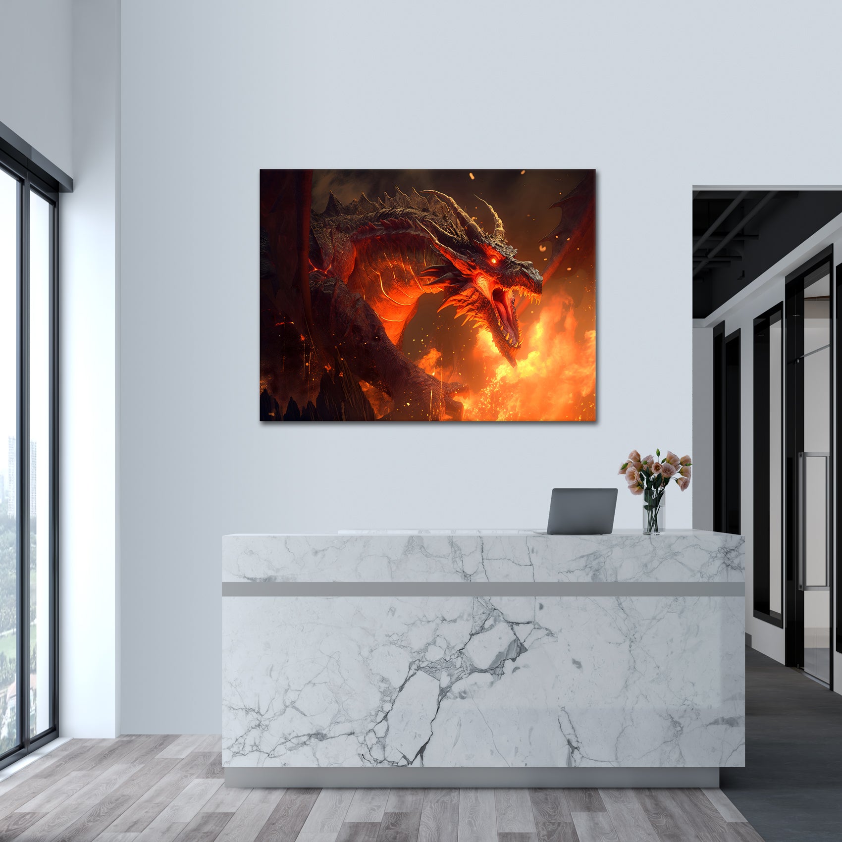 Fire Dragon - canvas picture