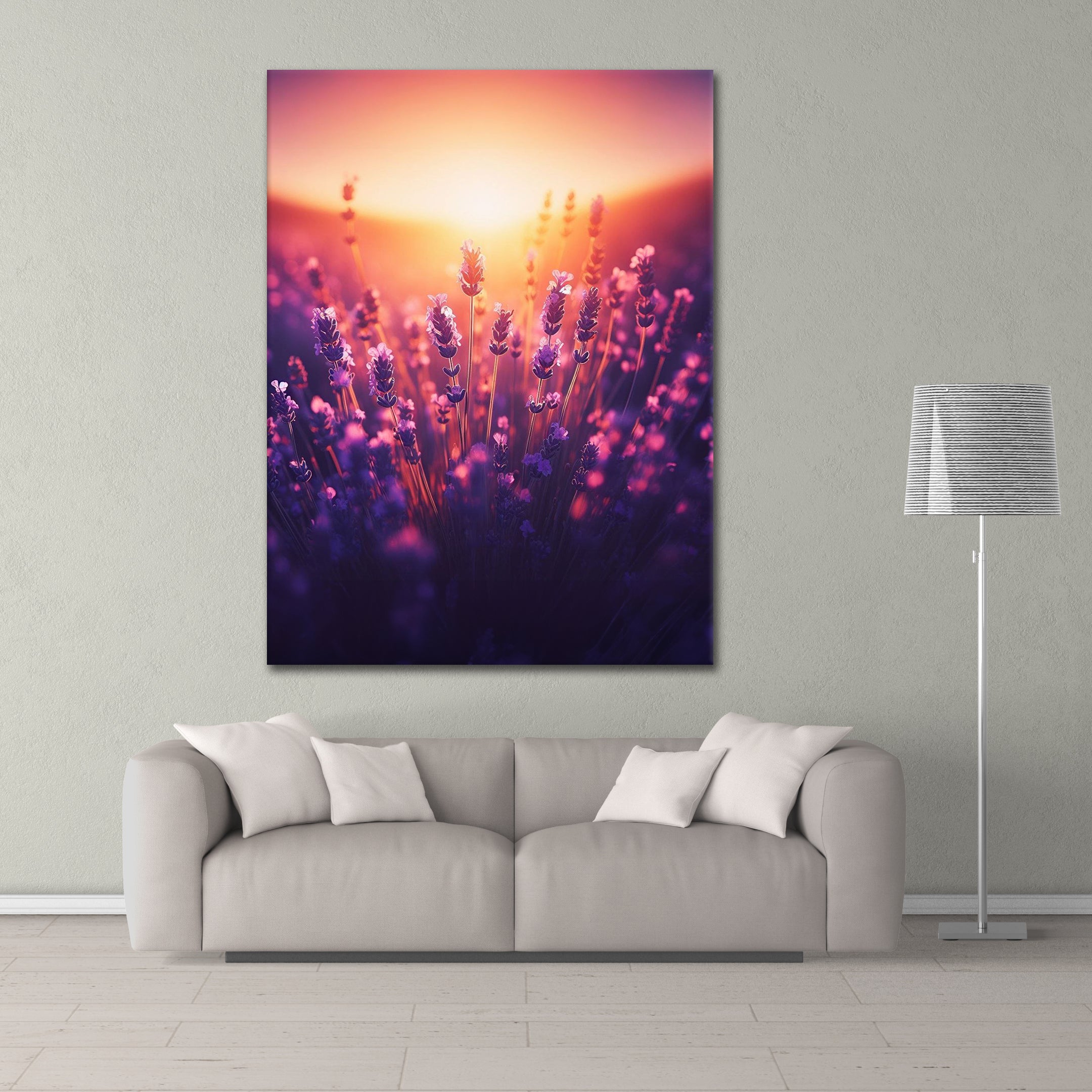 Sunset Lavender - Leinwandbild