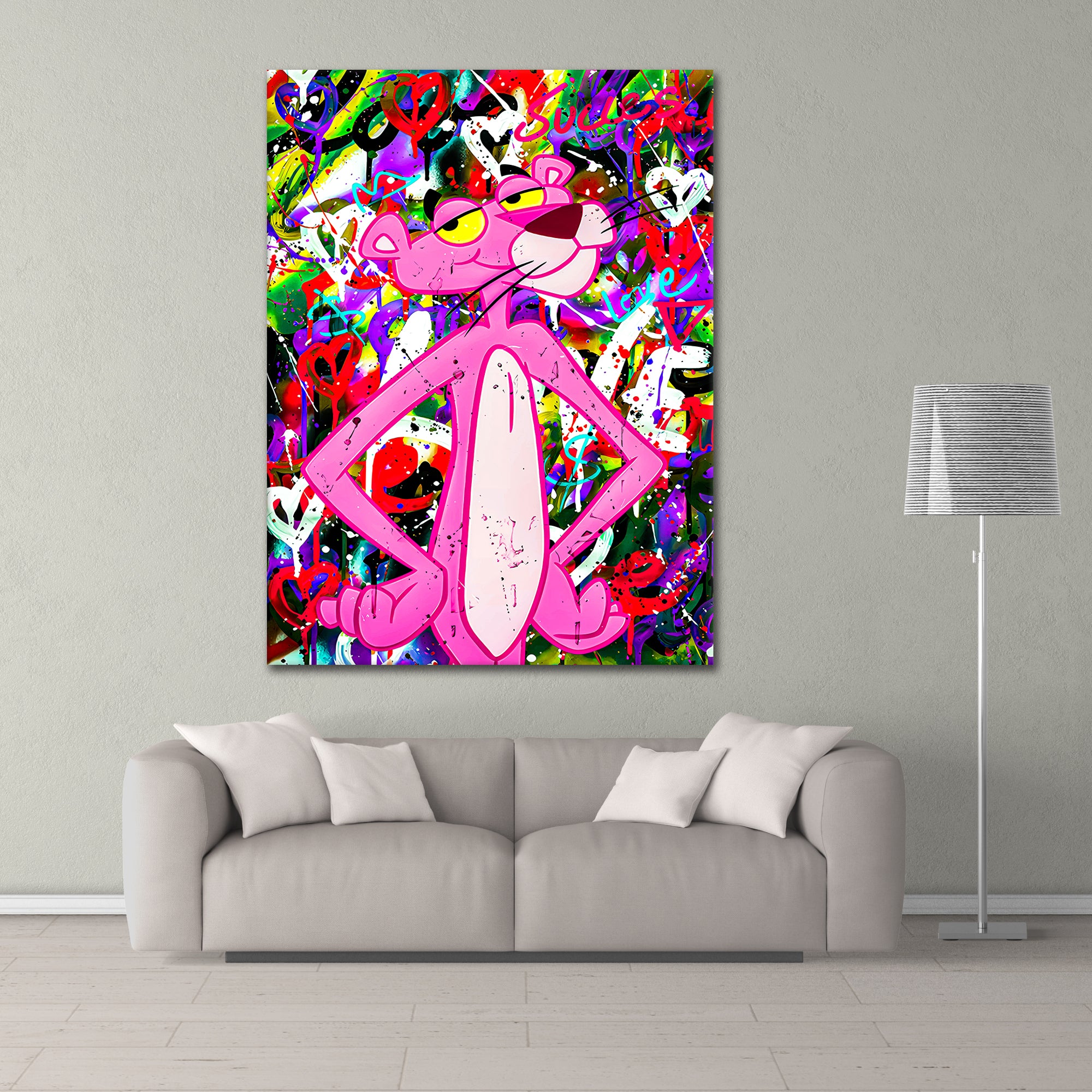 Pink Panther Love - aluminum acrylic glass