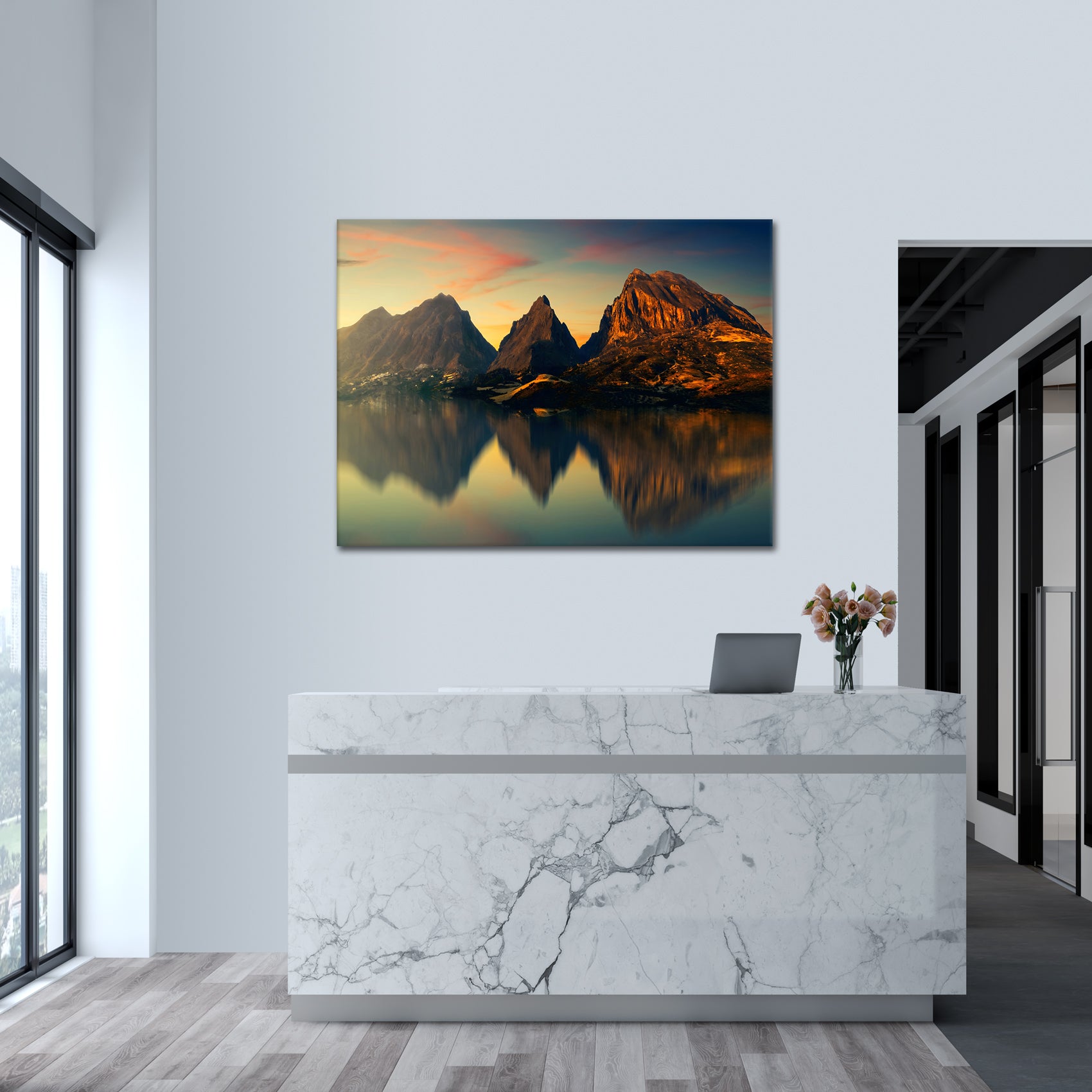 Mountain Reflection - canvas picture