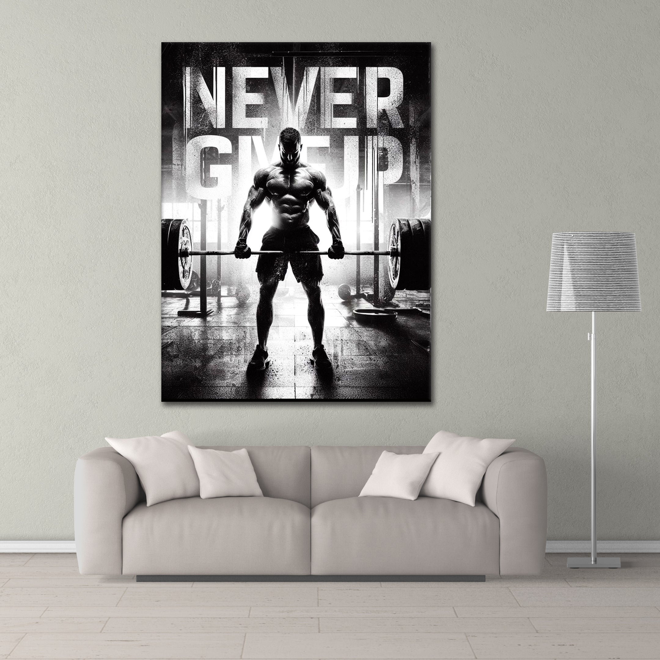 Never Give Up - Alu Acrylglas