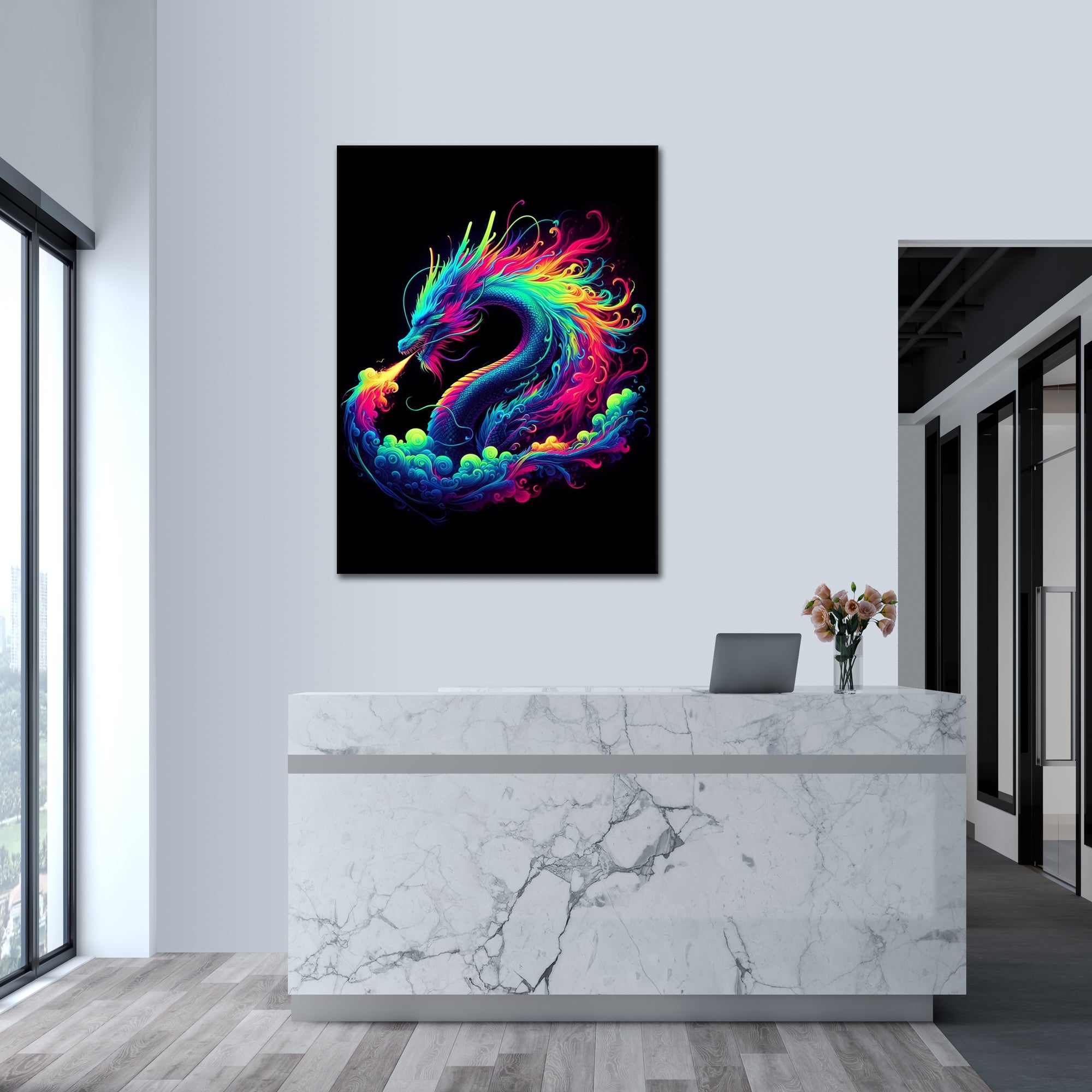 The Neon Dragon - Acrylglas