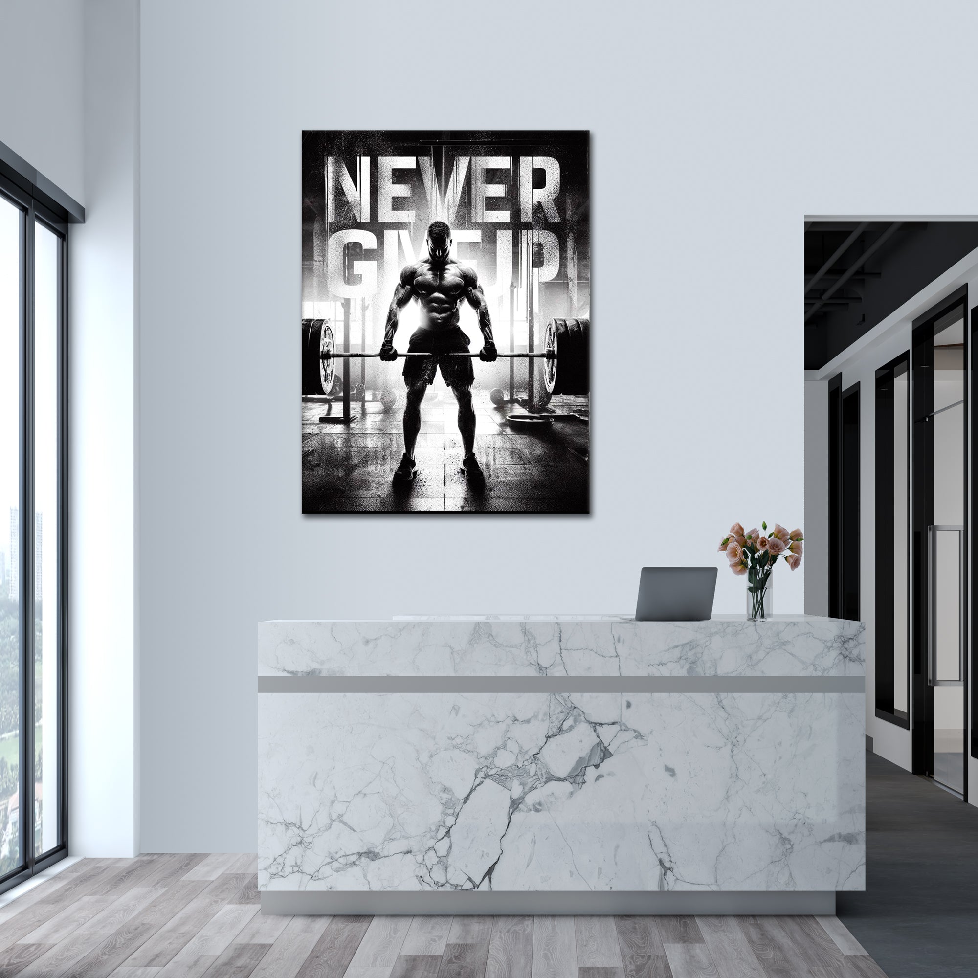 Never Give Up - Alu Acrylglas