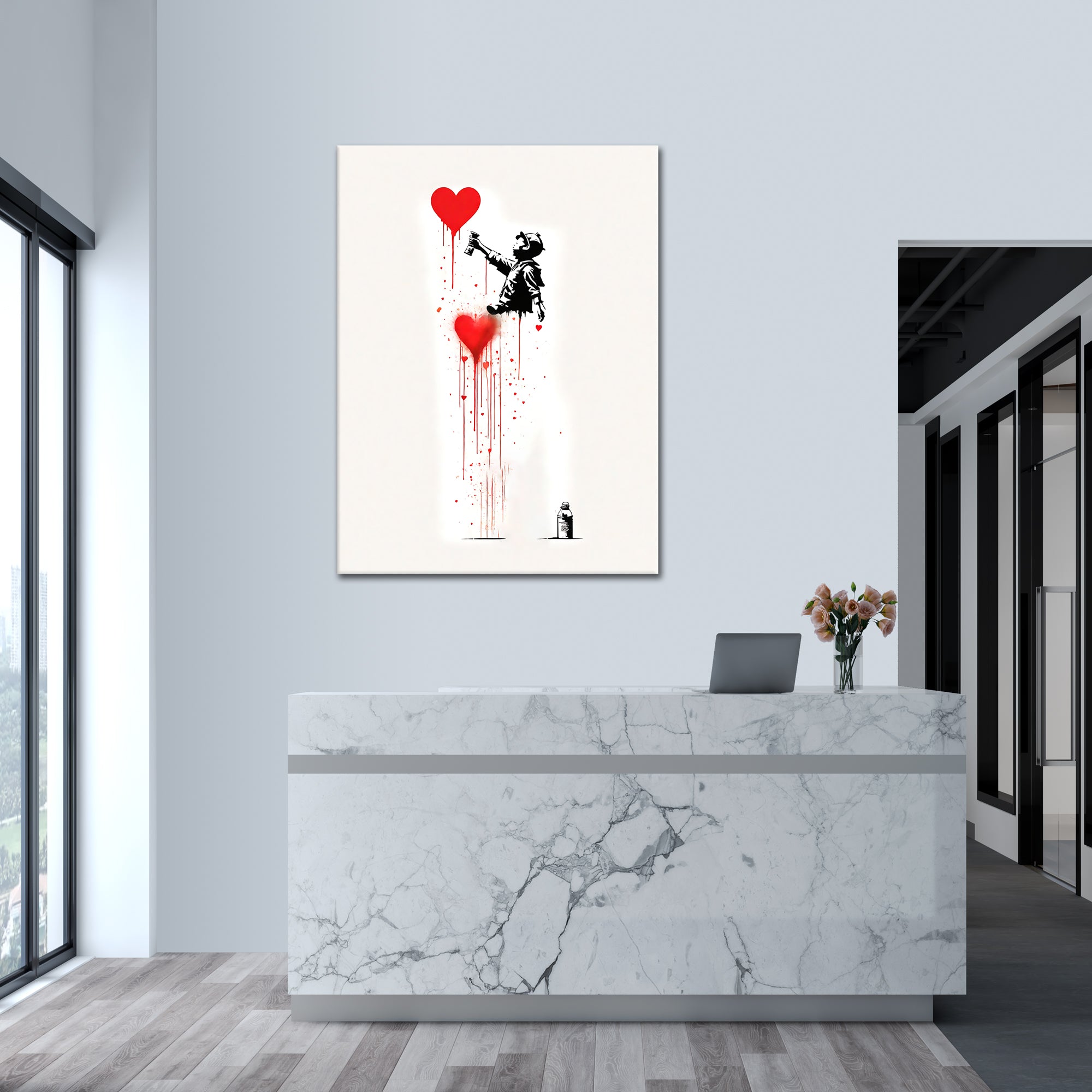 Banksy Love's Graffiti - Alu Acrylglas