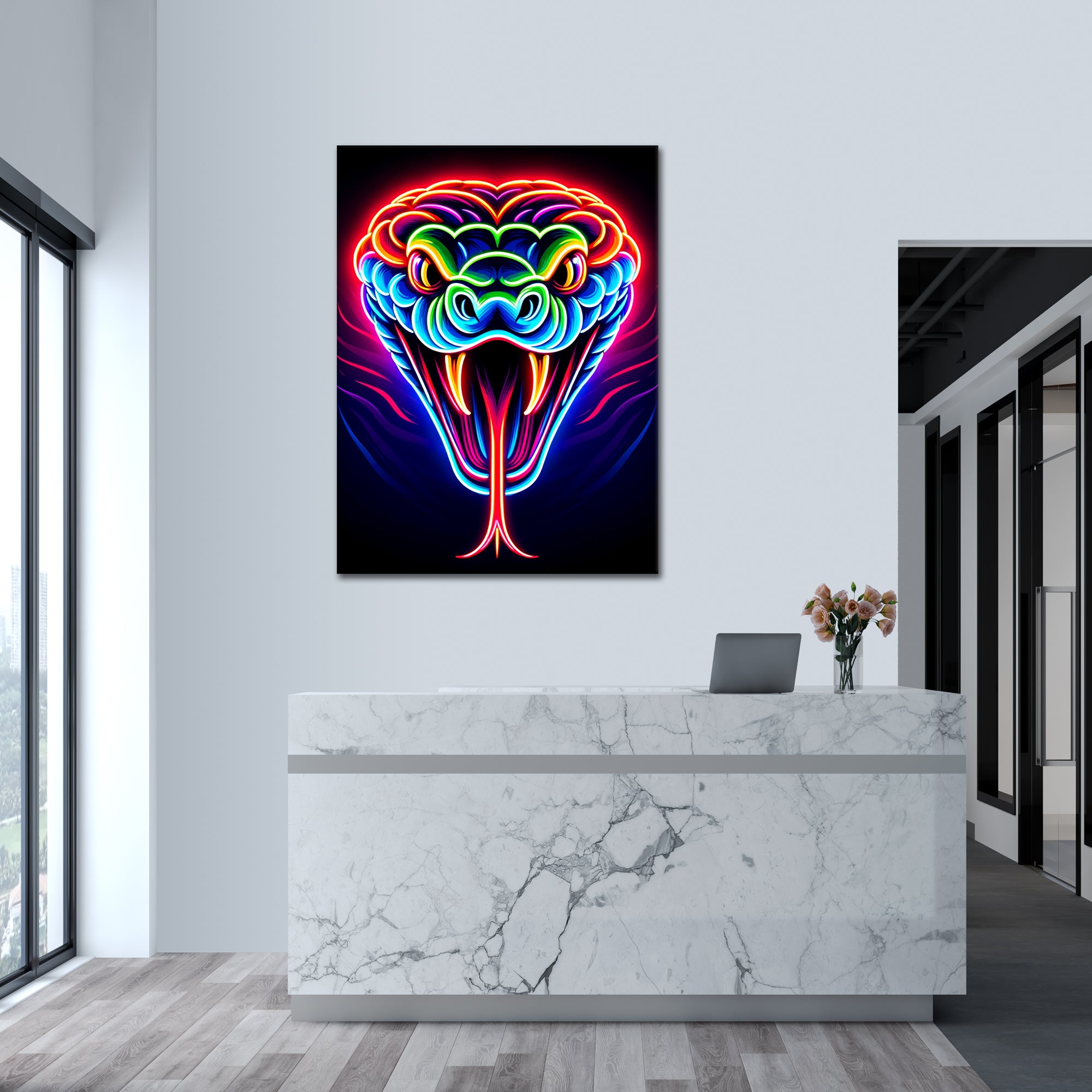 Neon Snake - Acrylglas