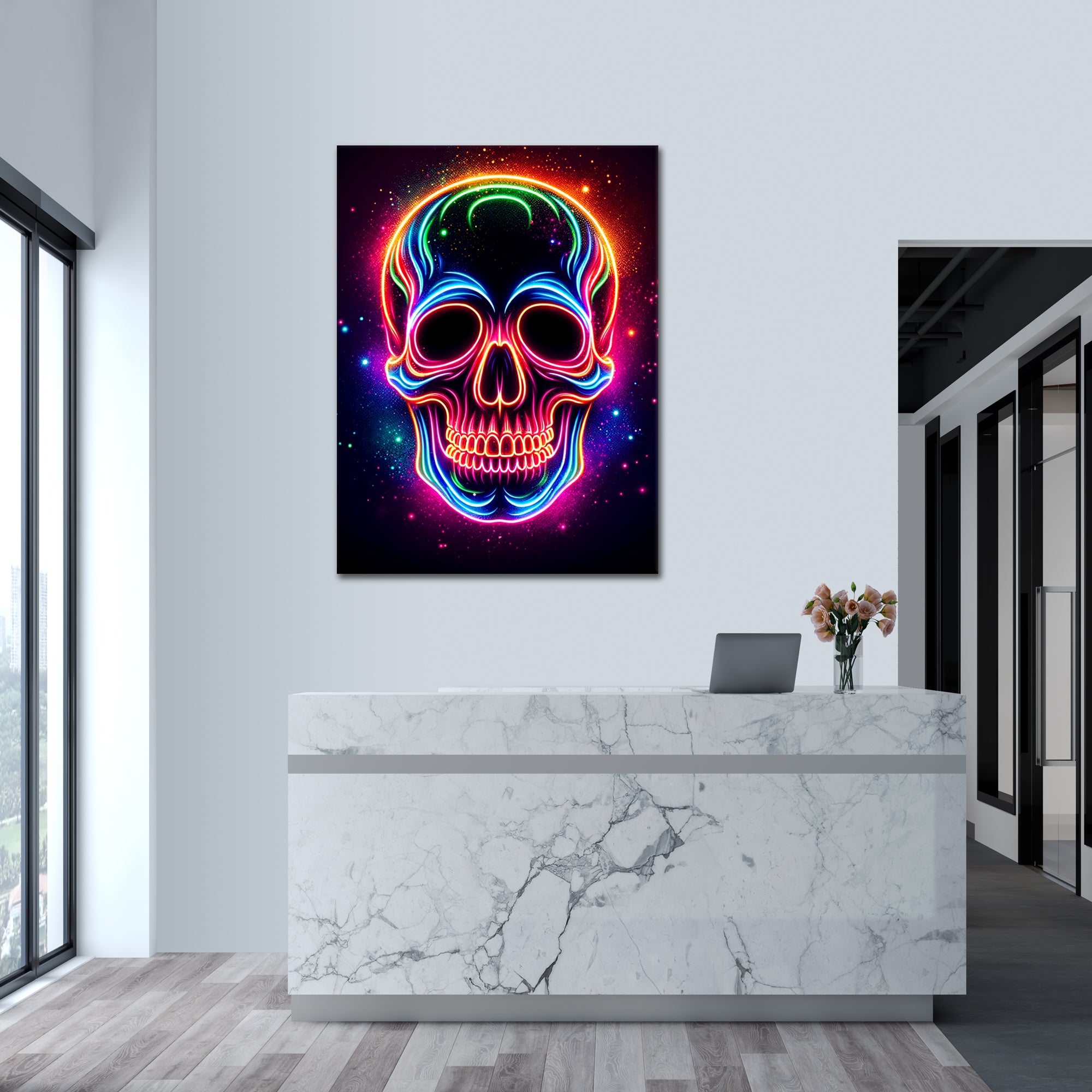 Neon Skull - Poster