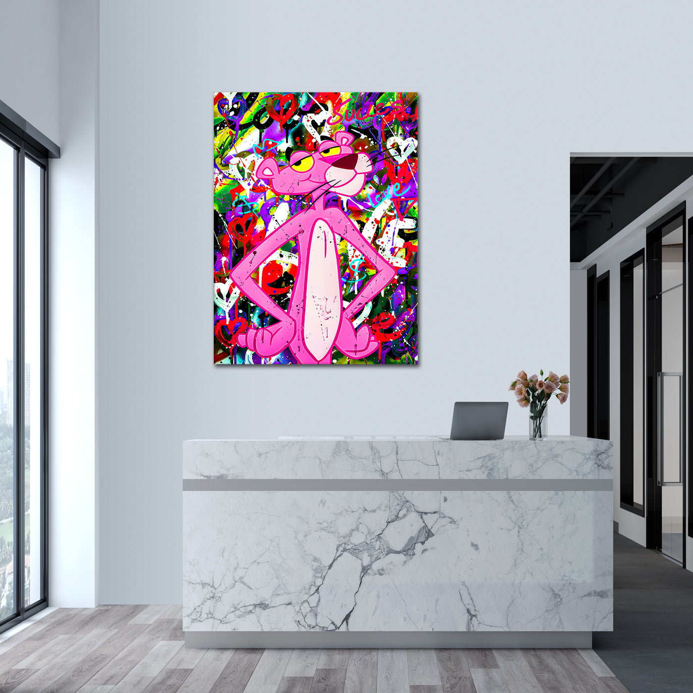 Pink Panther Love - aluminum acrylic glass