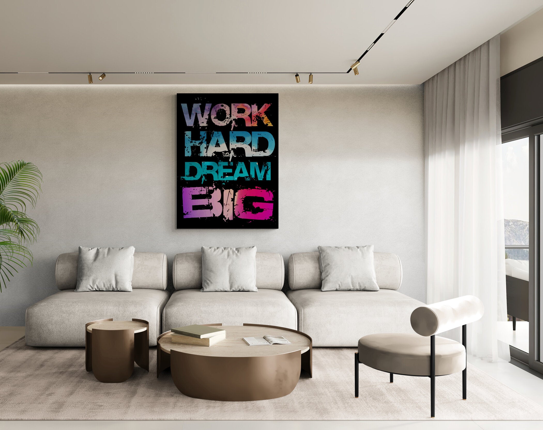 Work Hard Dream Big - aluminum acrylic glass